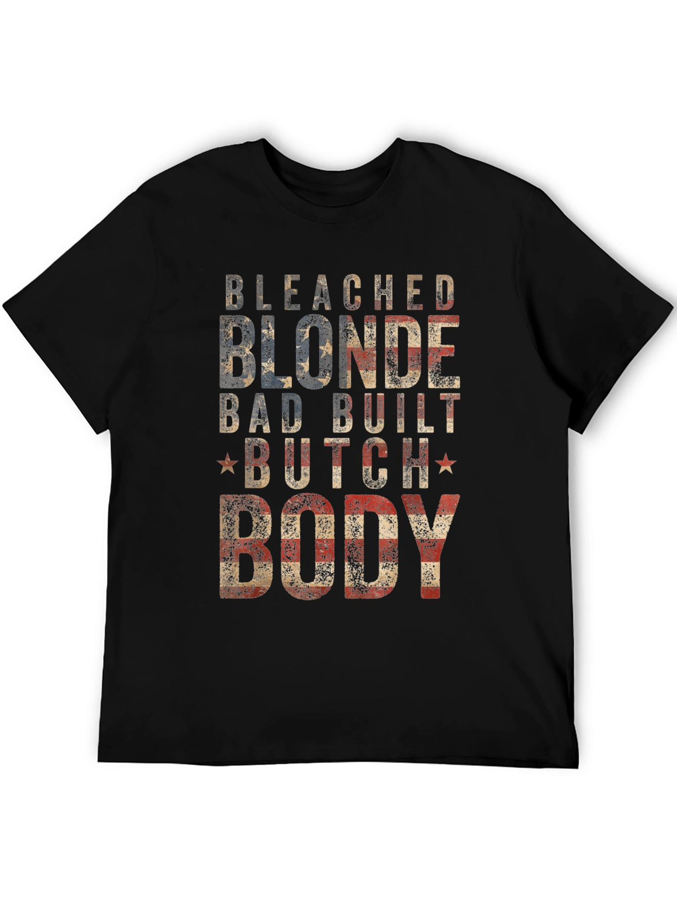 Black Bleached Blonde Body Graphic Tee - Patriotic USA T-Shirt view 5