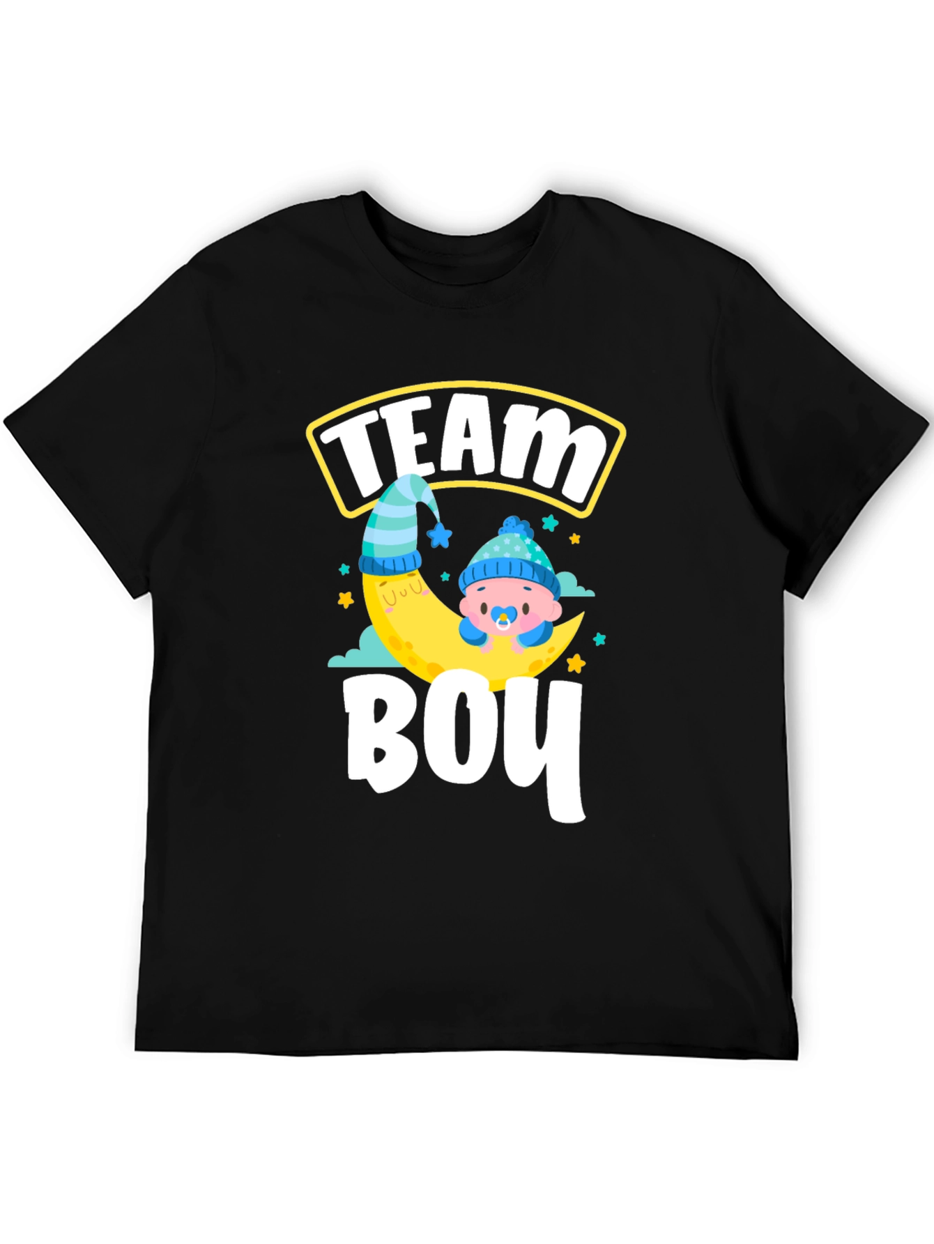 Black Team Boy Gender Reveal T-Shirt view 5