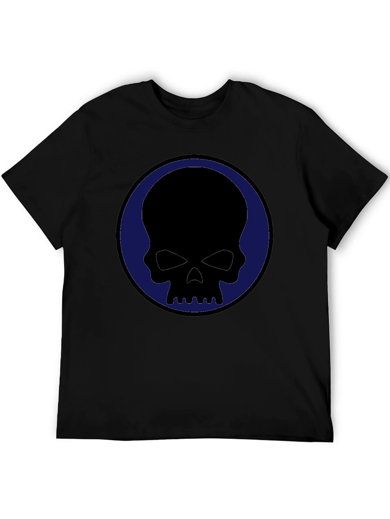 Black Skull Graphic Tee - Black Crew Neck Casual Shirt view 5