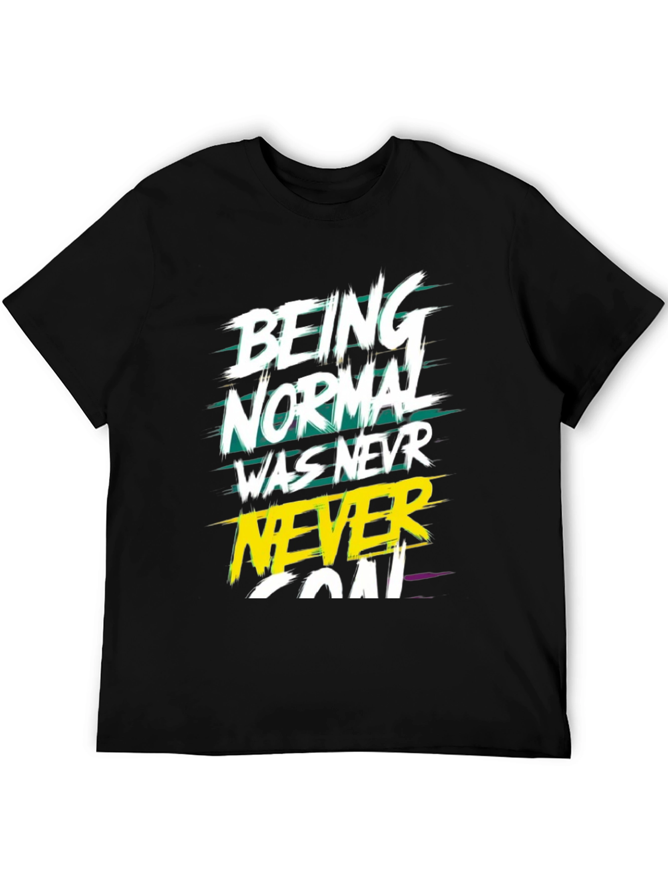 Black Being Normal Graphic T-Shirt - Black Tee view 5