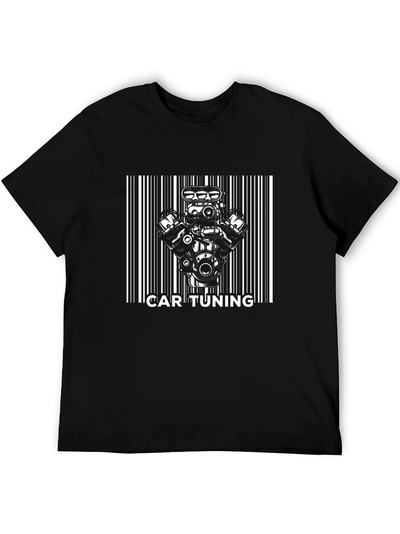 Black Car Tuning Engine Barcode T-Shirt view 5
