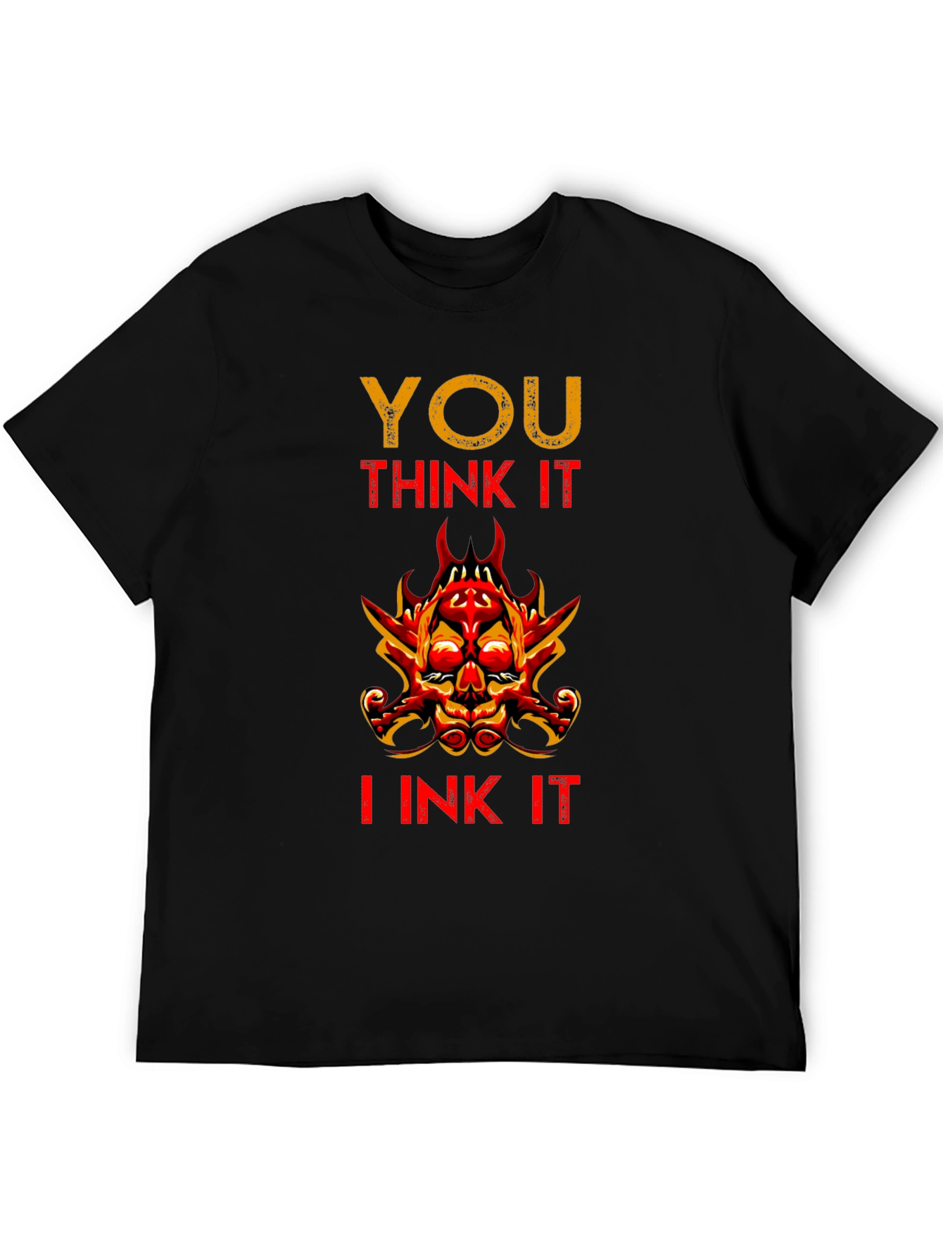 Black You Think It, I Ink It Graphic Tee - Unique Tattoo Artist T-Shirt view 5