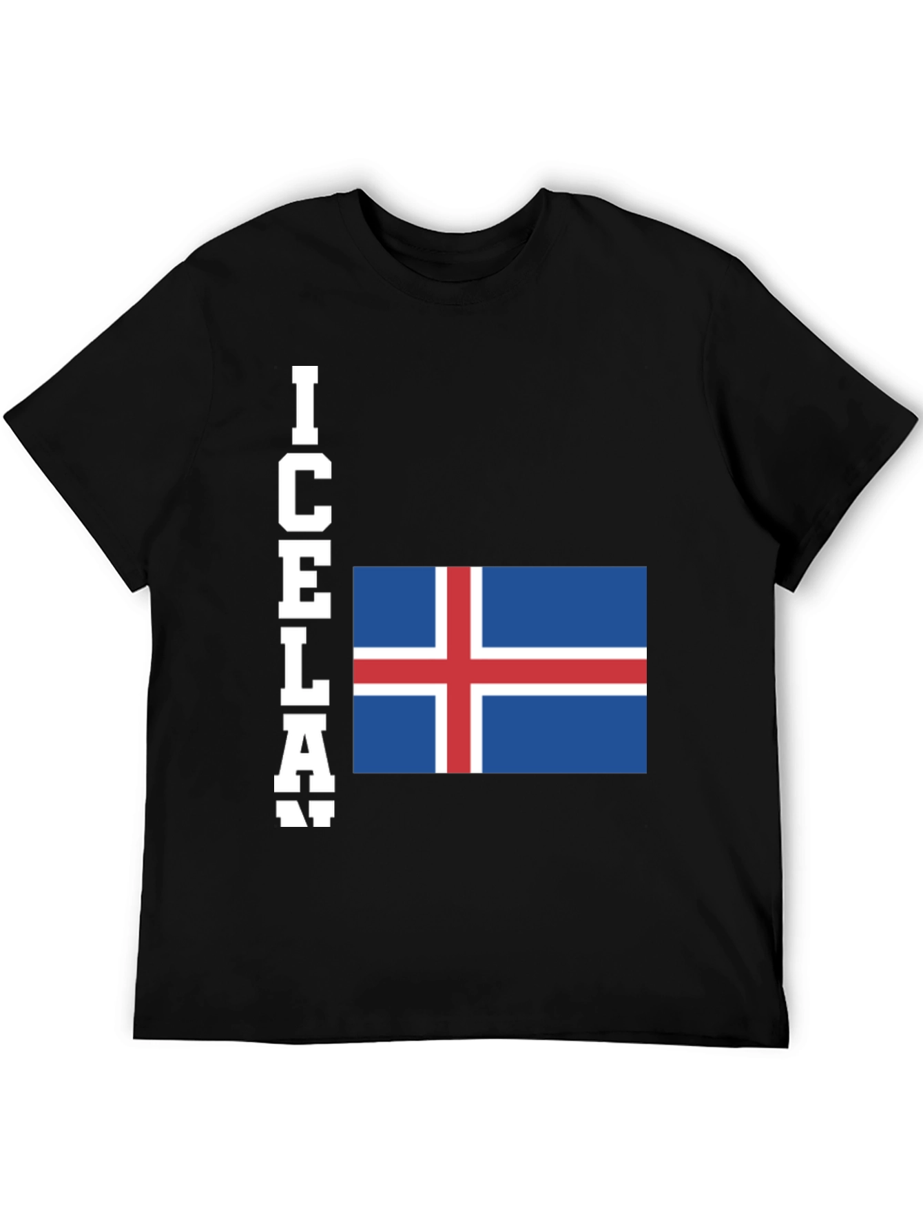 Black Iceland Flag T-Shirt - Black Graphic Tee view 5