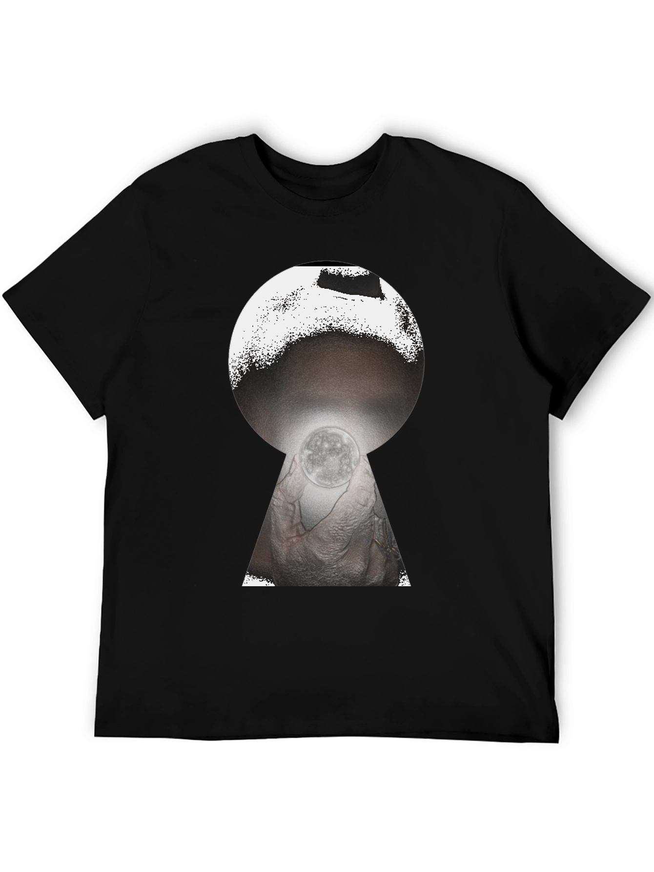 Black Mystic Moon Keyhole Graphic Tee - Black view 5