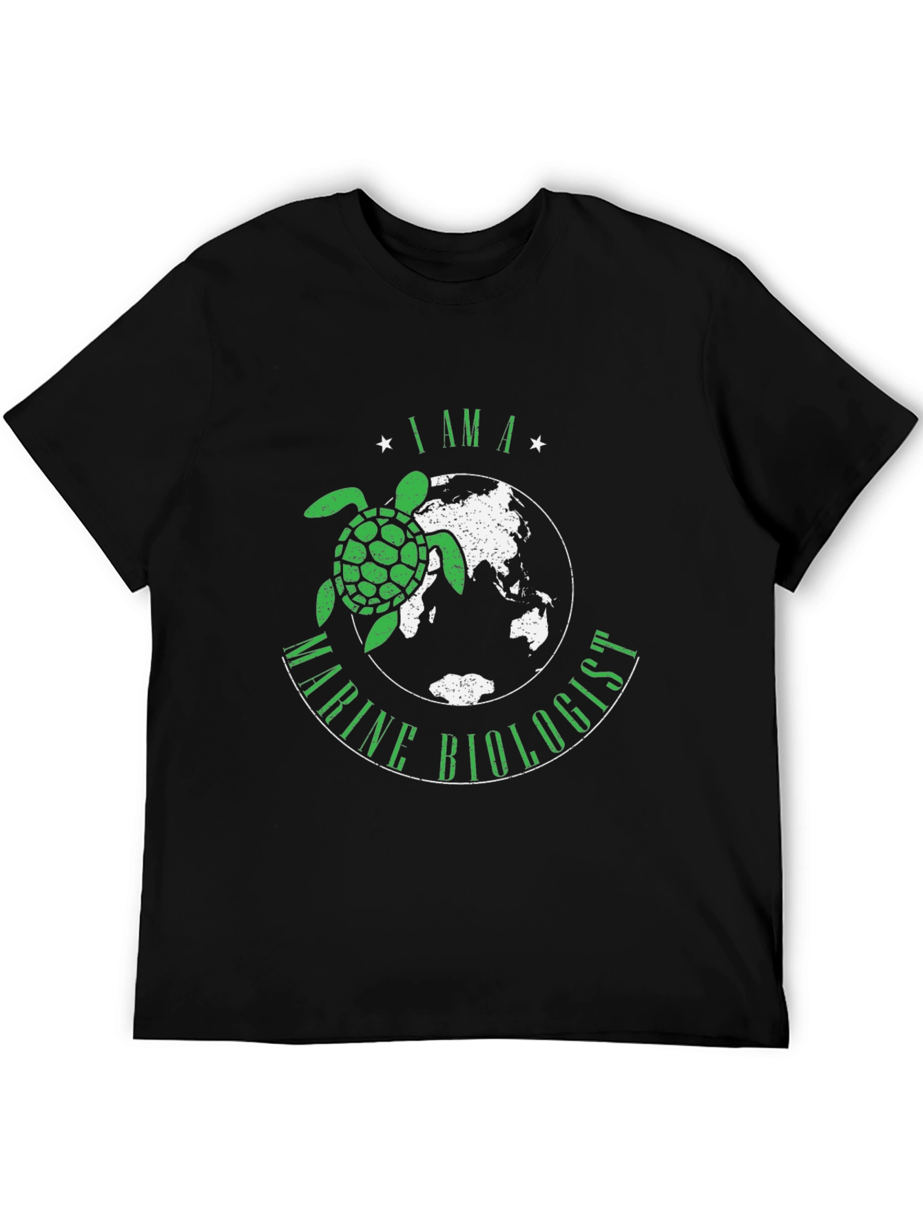 Black Marine Biologist Turtle Graphic T-Shirt view 5