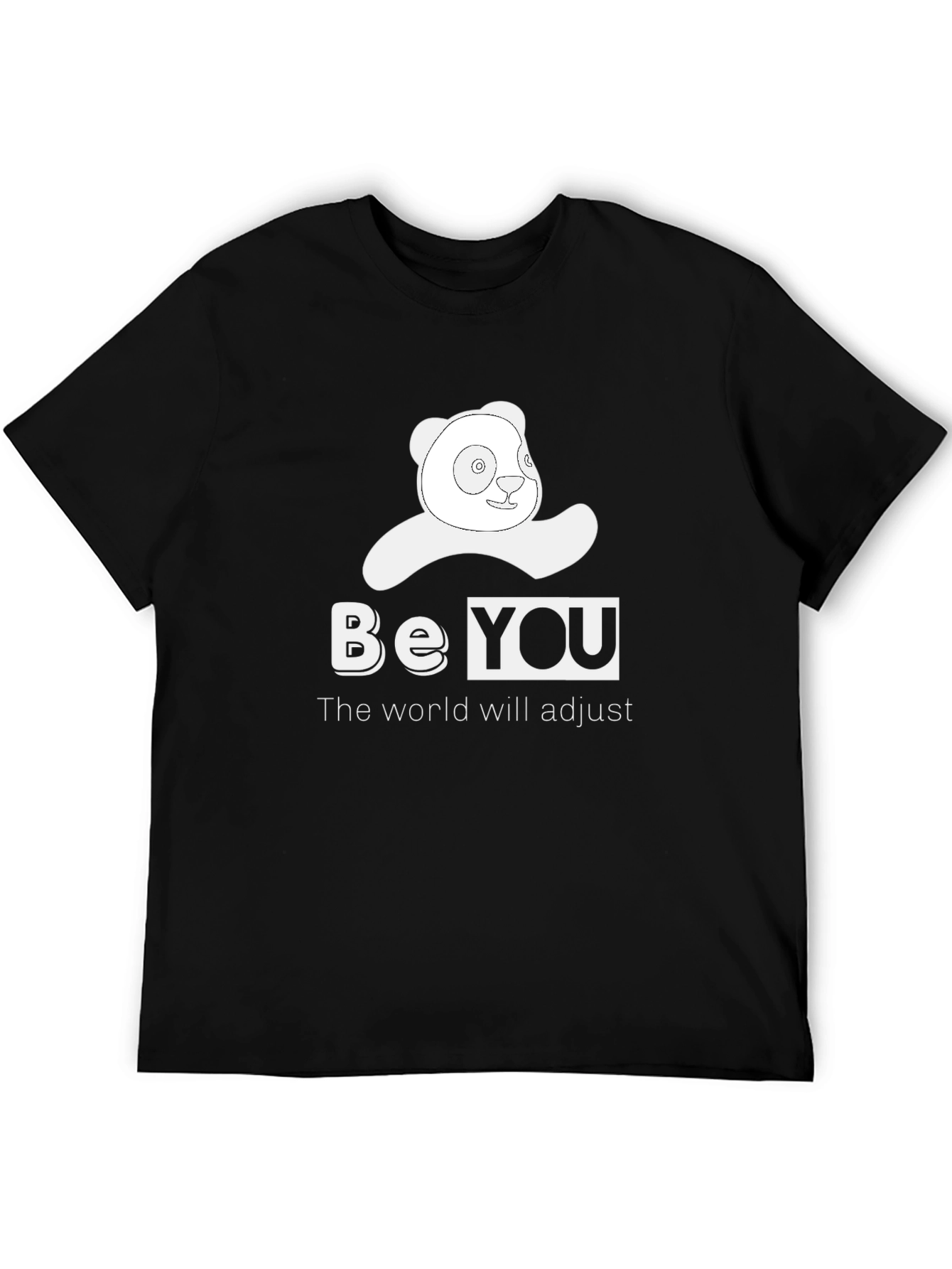 Black Be You Panda T-Shirt - Black Casual Tee view 5