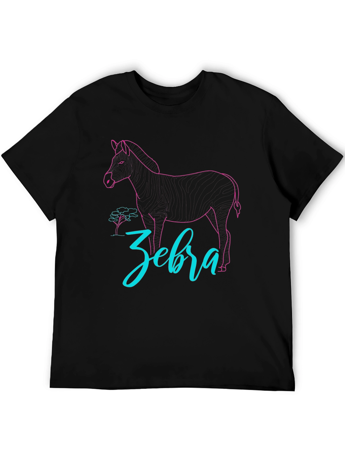 Black Zebra Graphic Tee - Cool Animal Design view 5