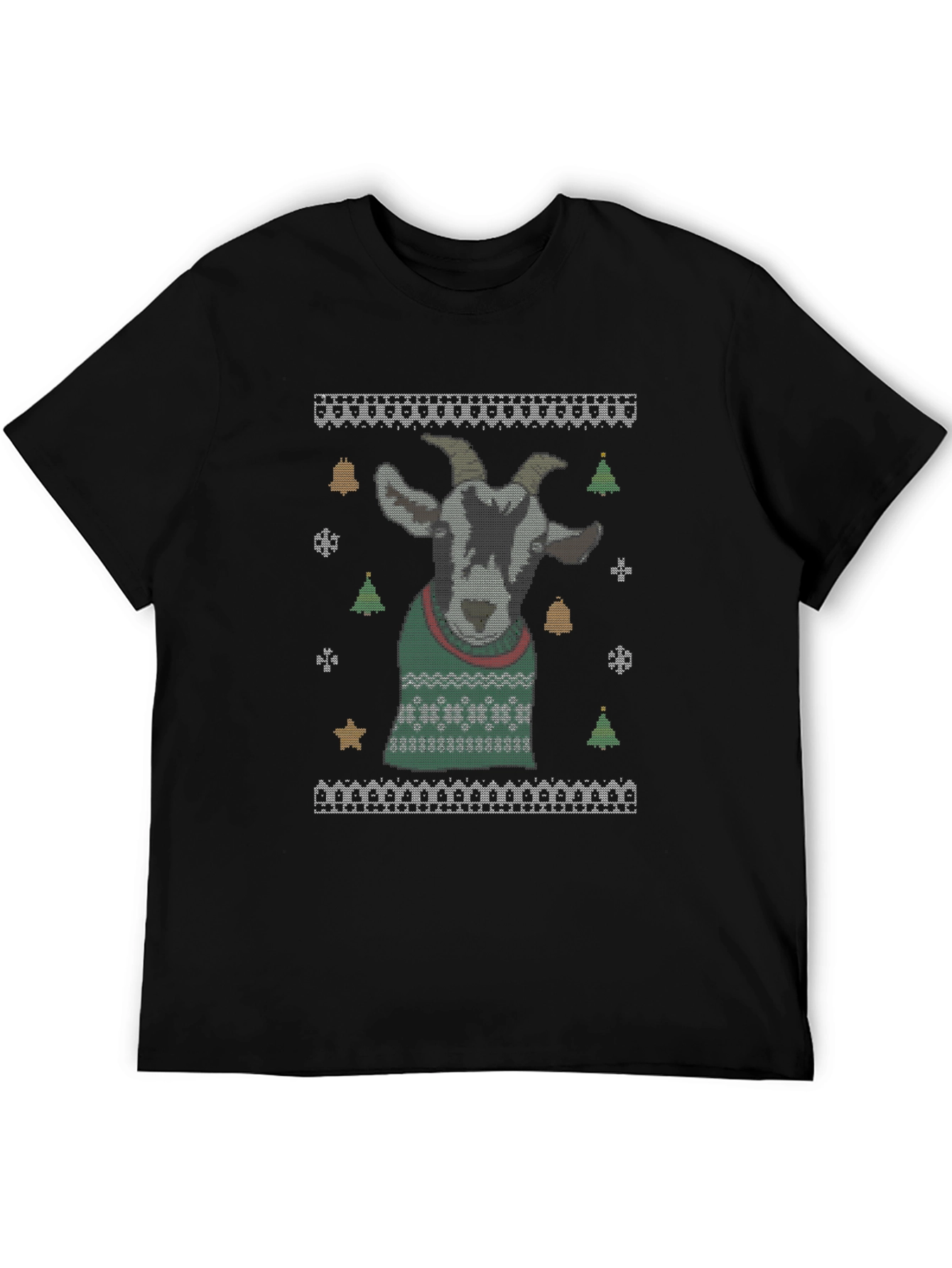 Black Goat Ugly Christmas Sweater T-Shirt view 5