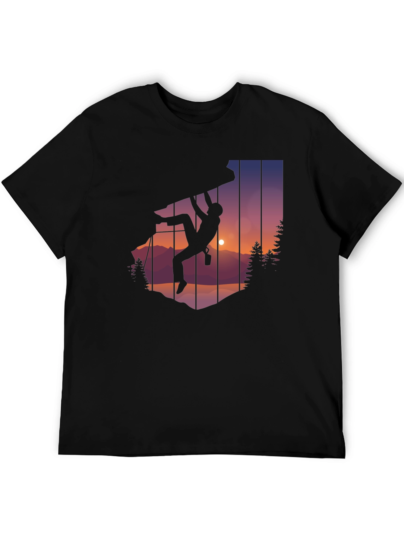 Black Climbing Silhouette Graphic Tee - Adventure T-Shirt view 5