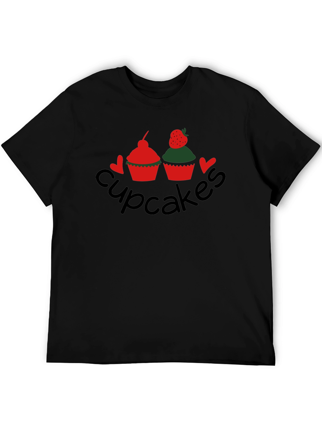 Black Cupcakes Graphic Tee - Black Crew Neck T-Shirt view 5
