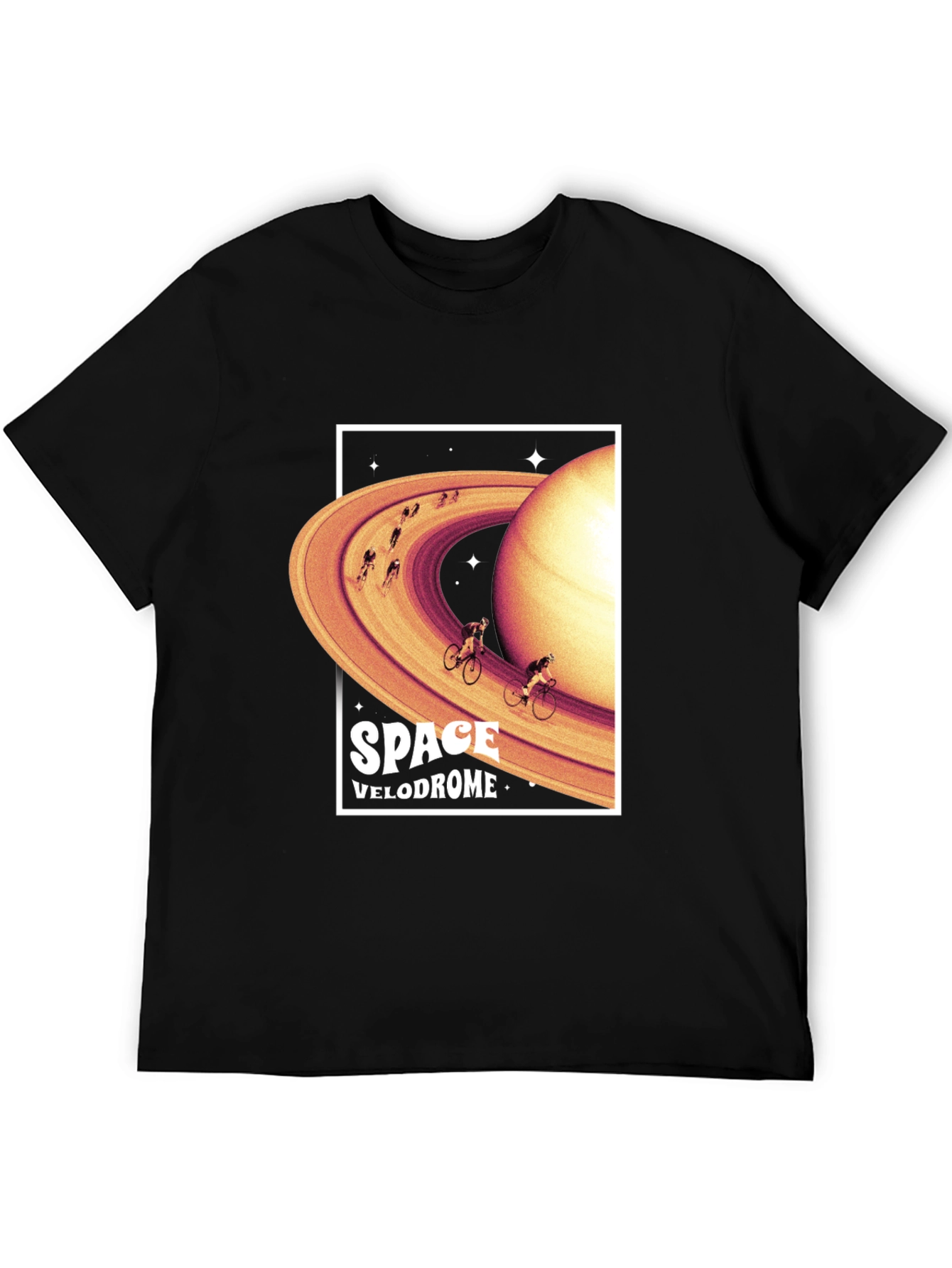 Black Space Velodrome Graphic T-Shirt - Saturn Cycling Tee view 5