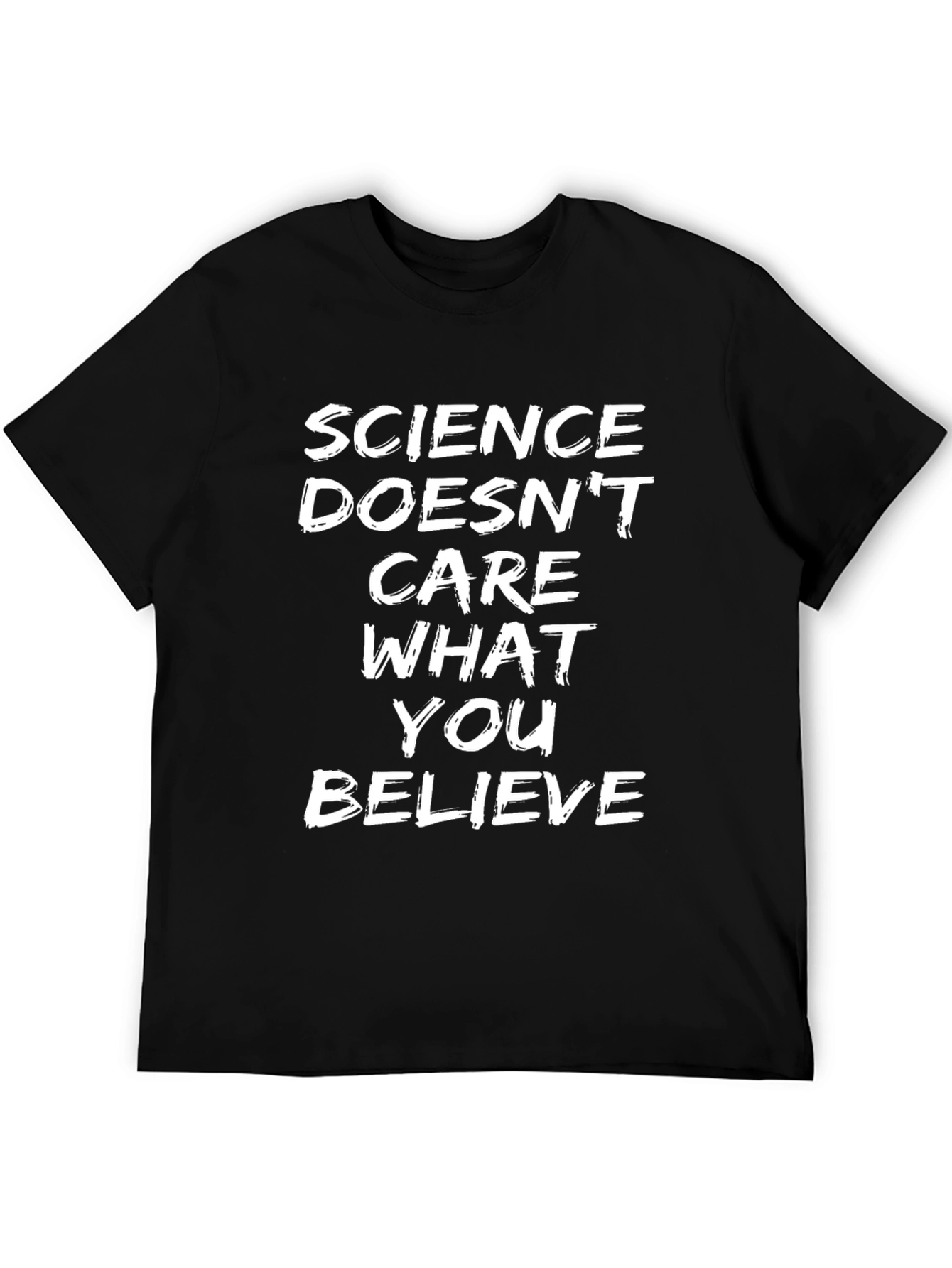 Black Science Doesn't Care Men's Black T-Shirt view 5