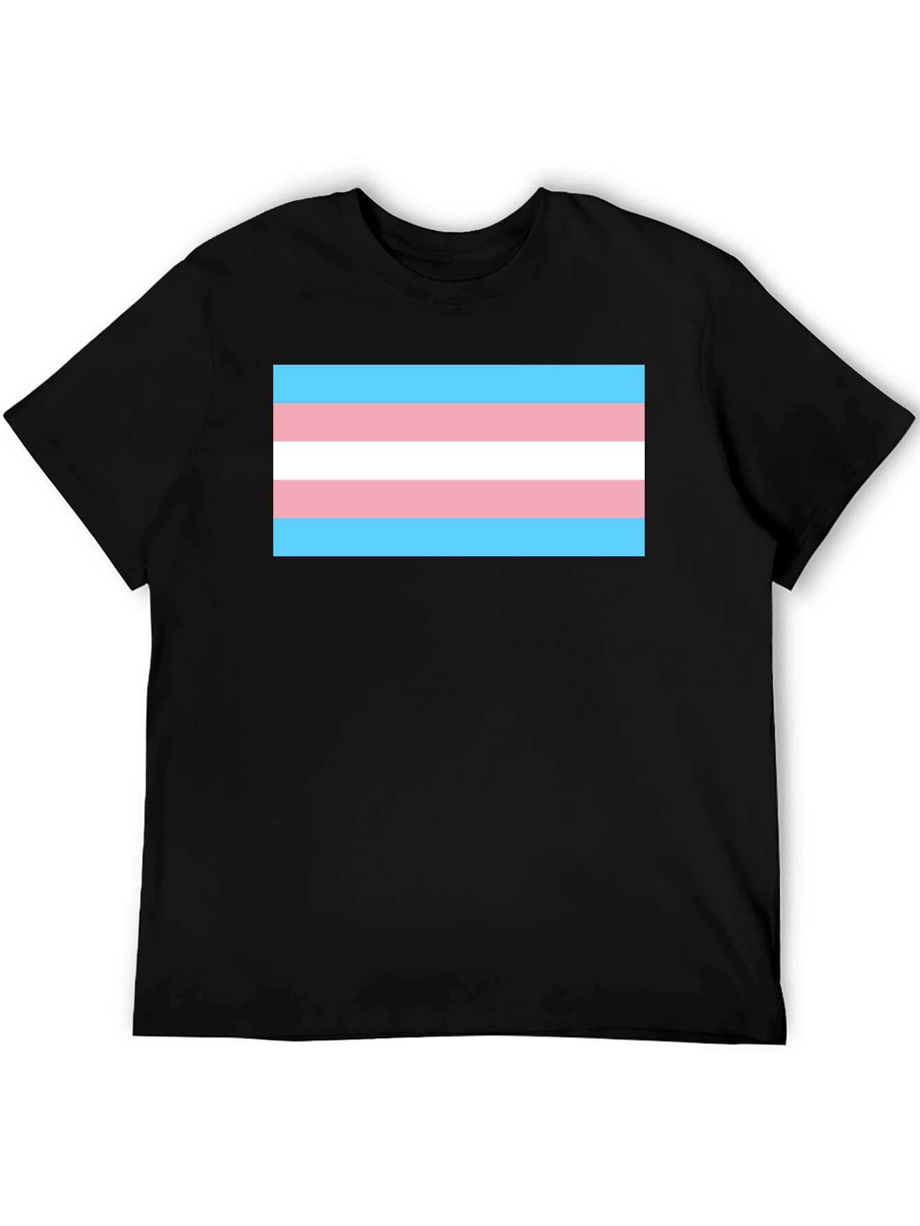Black Transgender Pride Flag T-Shirt - Black Tee view 5