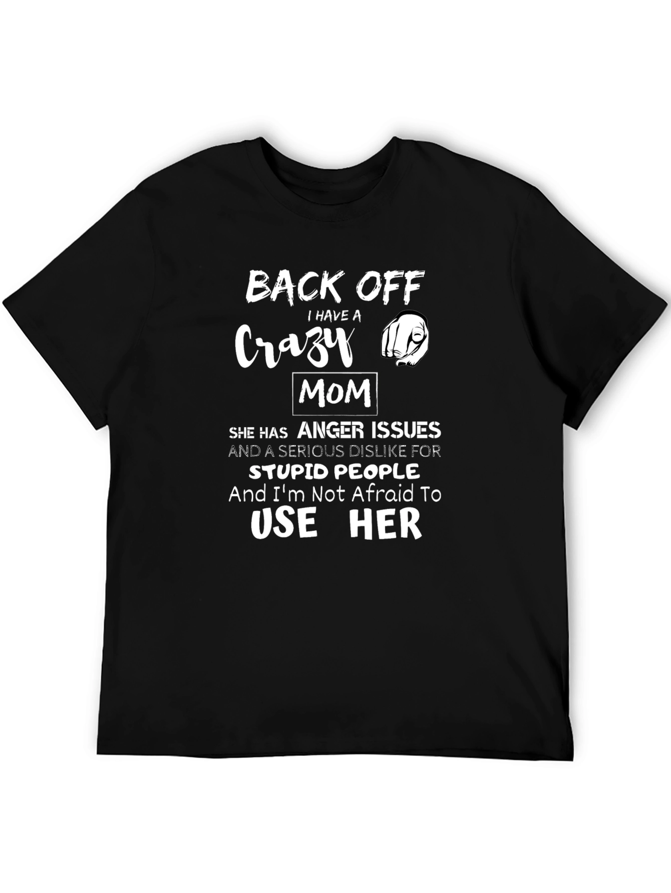 Black Back Off Crazy Mom Graphic Tee view 5