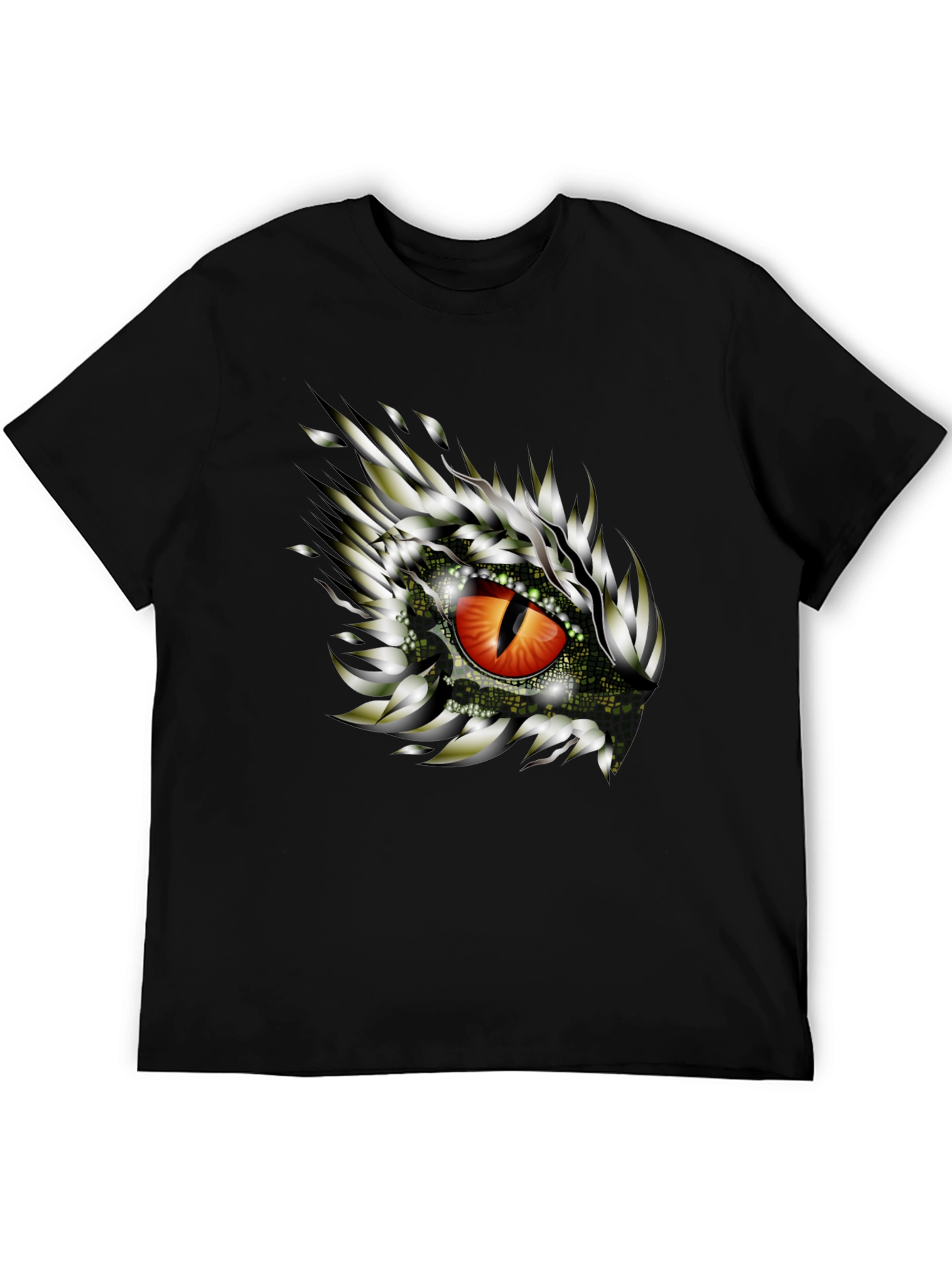 Black Dragon Eye Graphic Print Black T-Shirt view 5