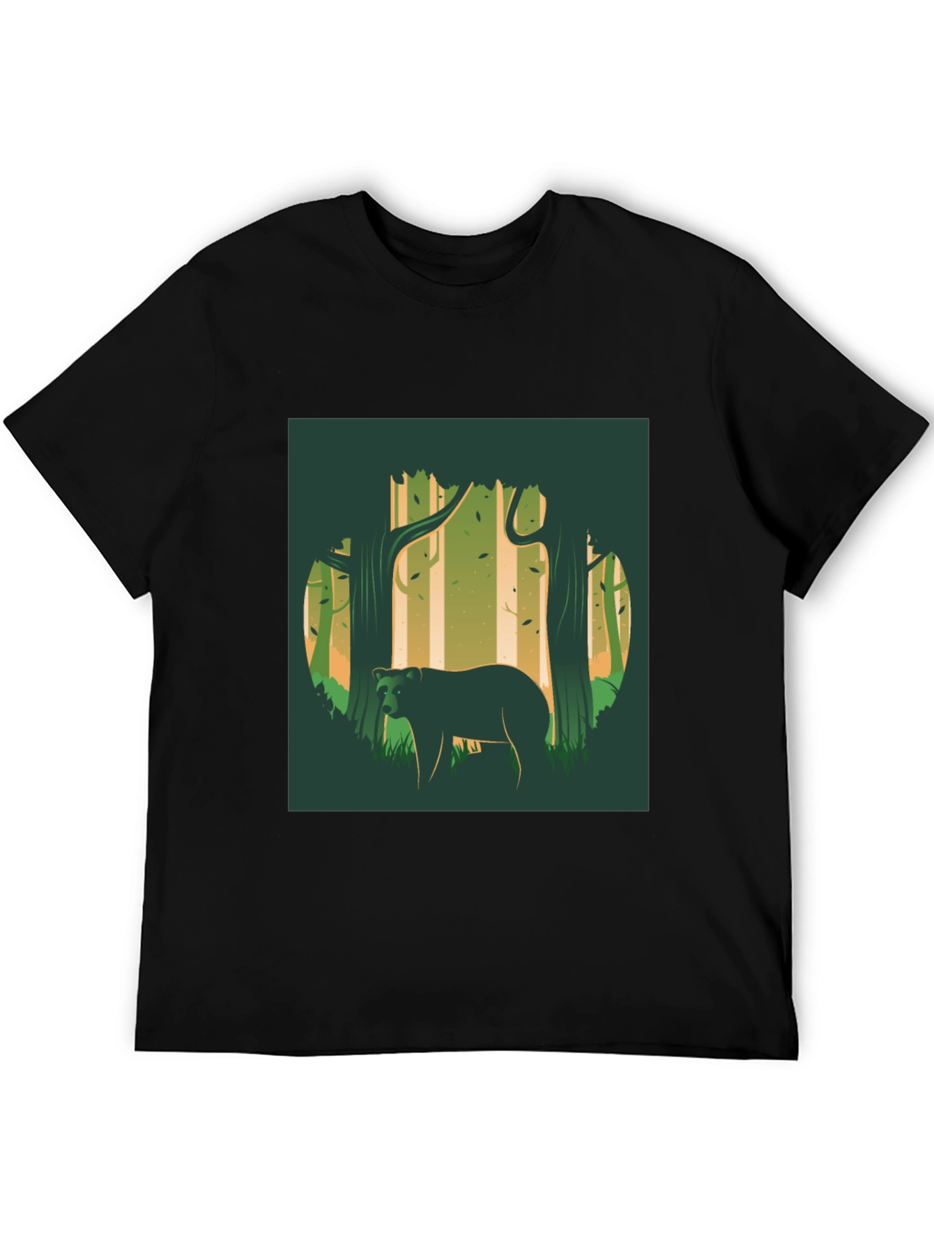 Black Bear in Forest Graphic Tee - Nature Lover Shirt view 5