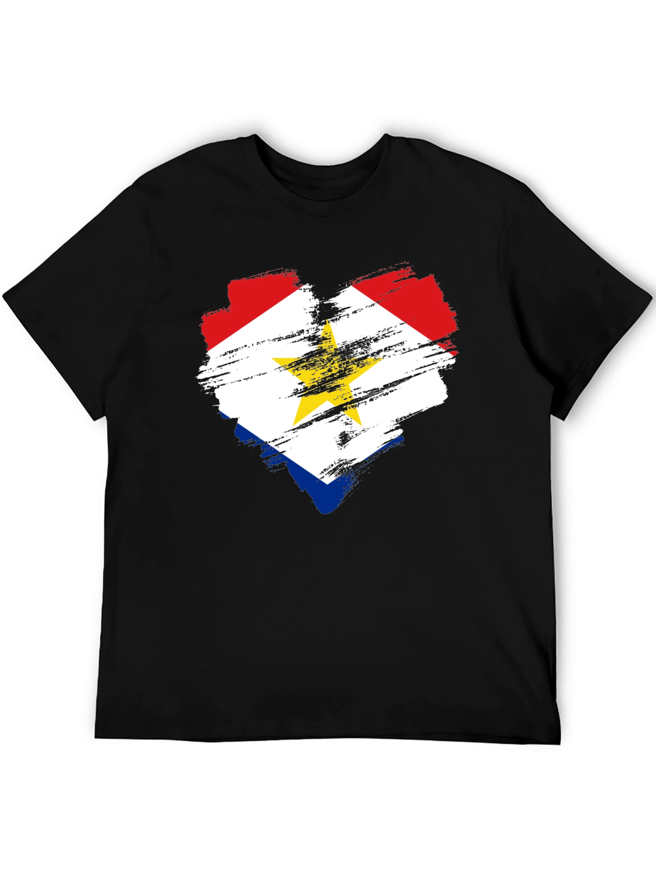 Black Saba Flag Heart T-Shirt view 5