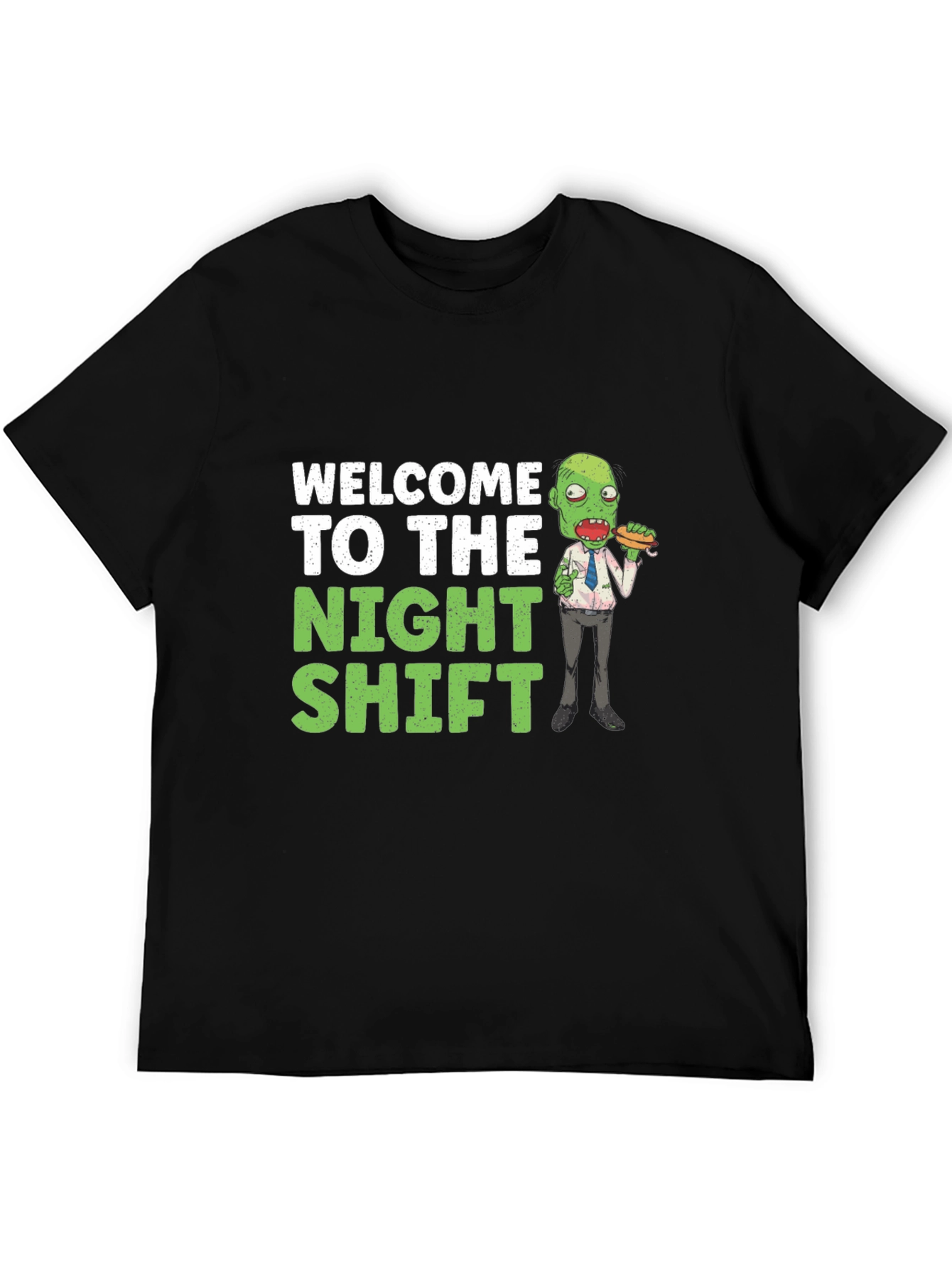 Black Welcome To The Night Shift Zombie T-Shirt view 5