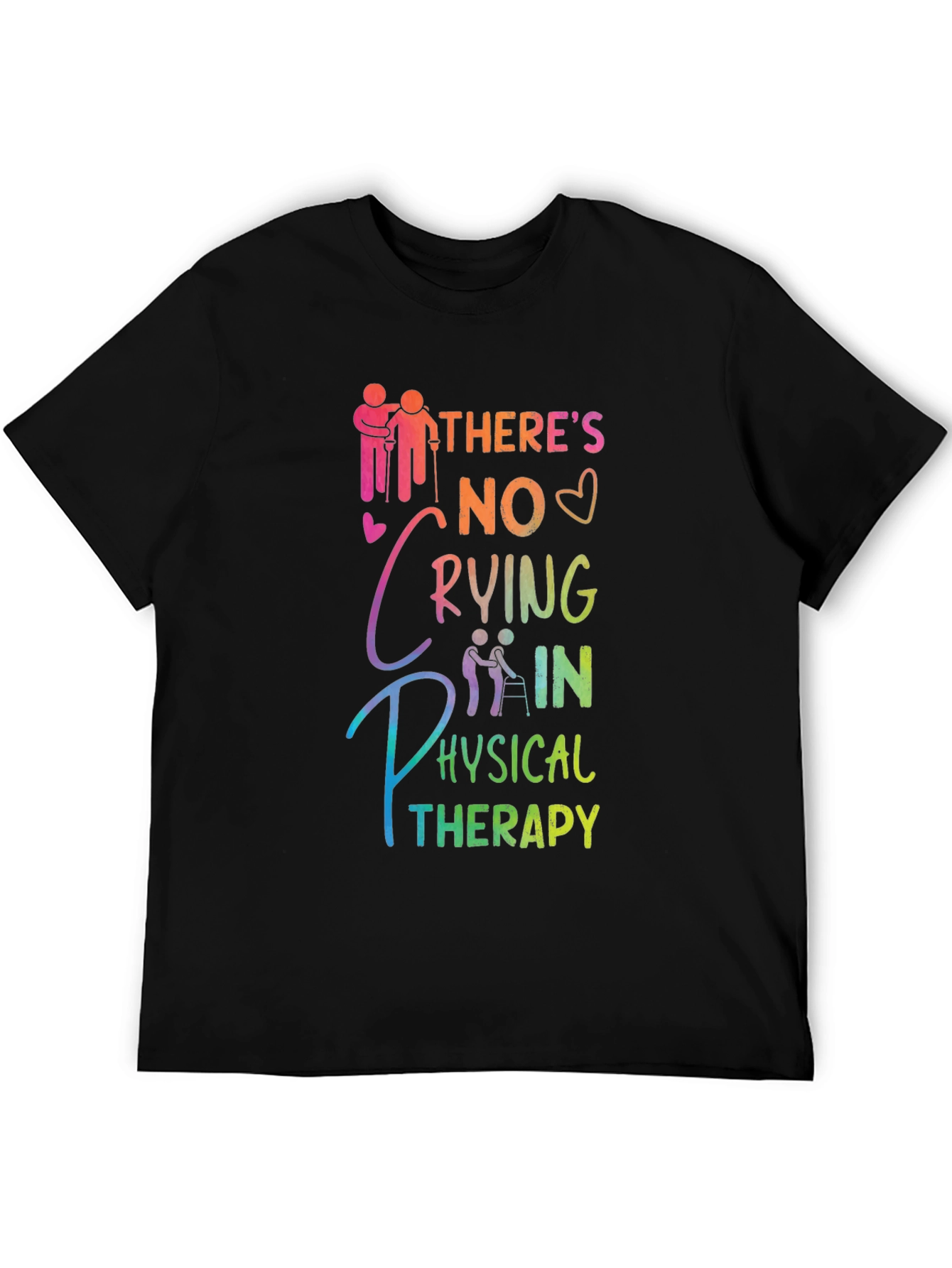 Black Physical Therapy T-Shirt - No Crying view 5