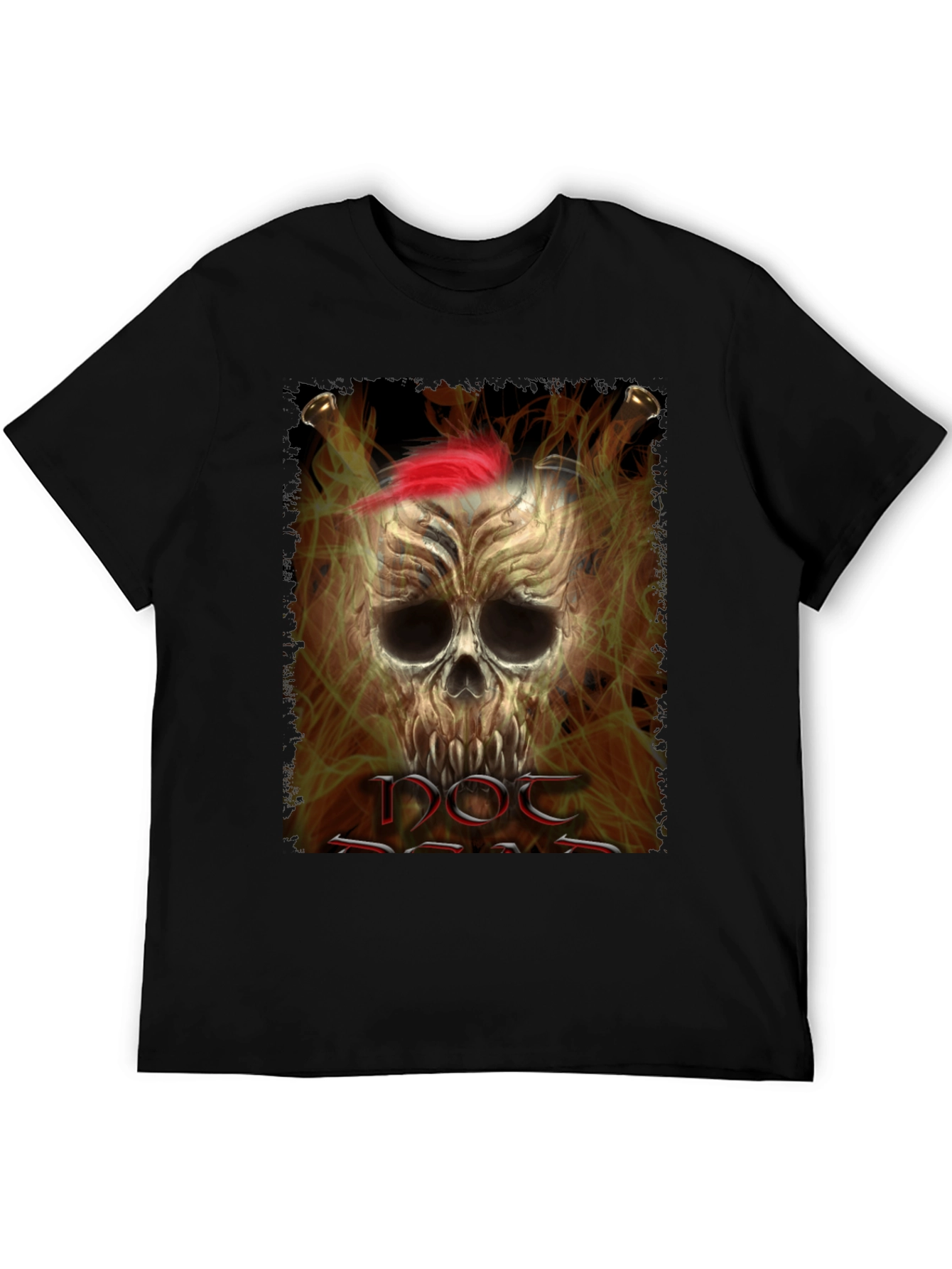 Black Skull Pirate Graphic Tee - Black Cotton T-Shirt view 5