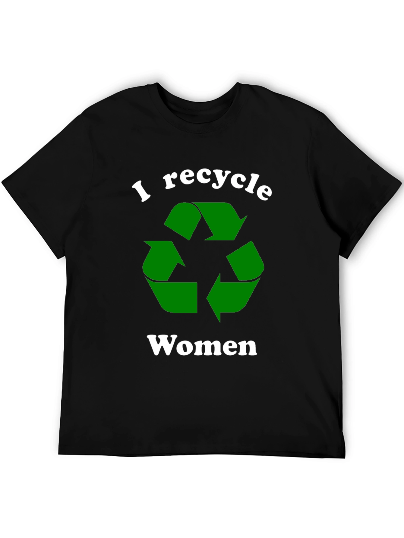 Black I Recycle Women Graphic Tee - Bold Statement T-Shirt view 5