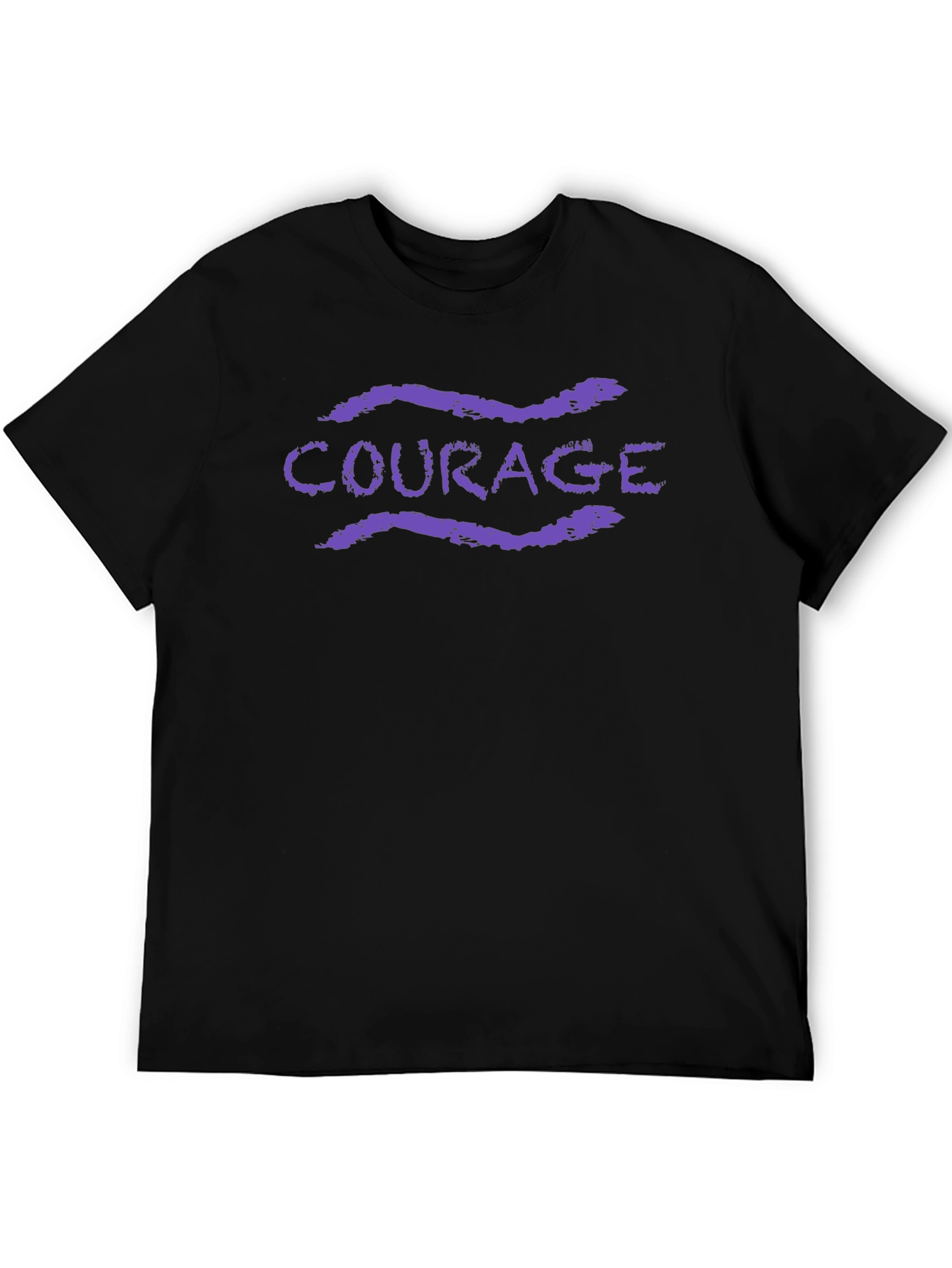 Black Courage Graphic Tee - Black Cotton Blend T-Shirt view 5