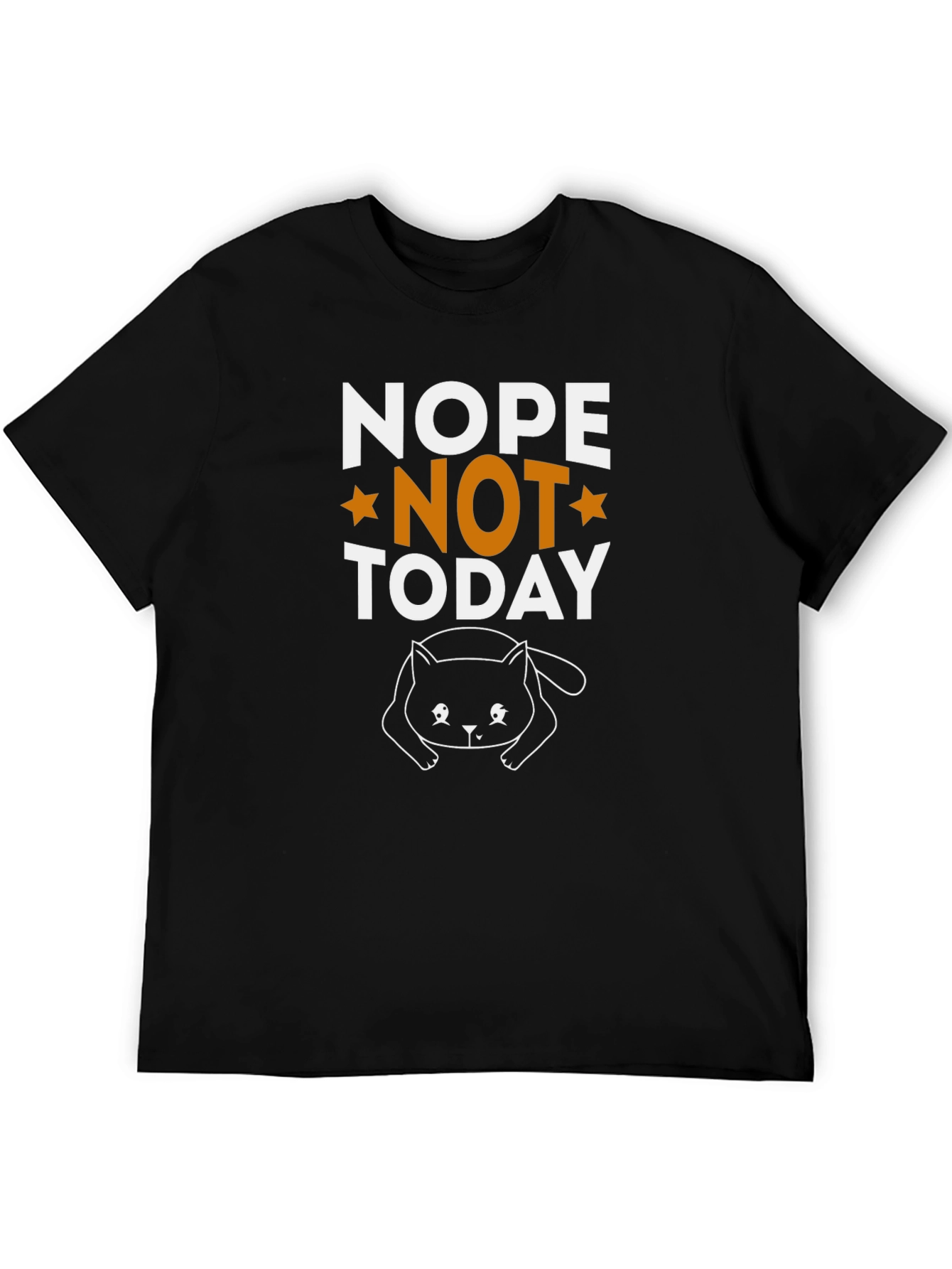 Black Nope Not Today Cat Graphic Tee view 5