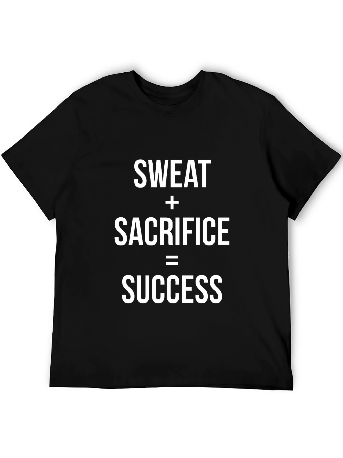 Black Motivational Sweat Sacrifice Success Graphic T-Shirt view 5