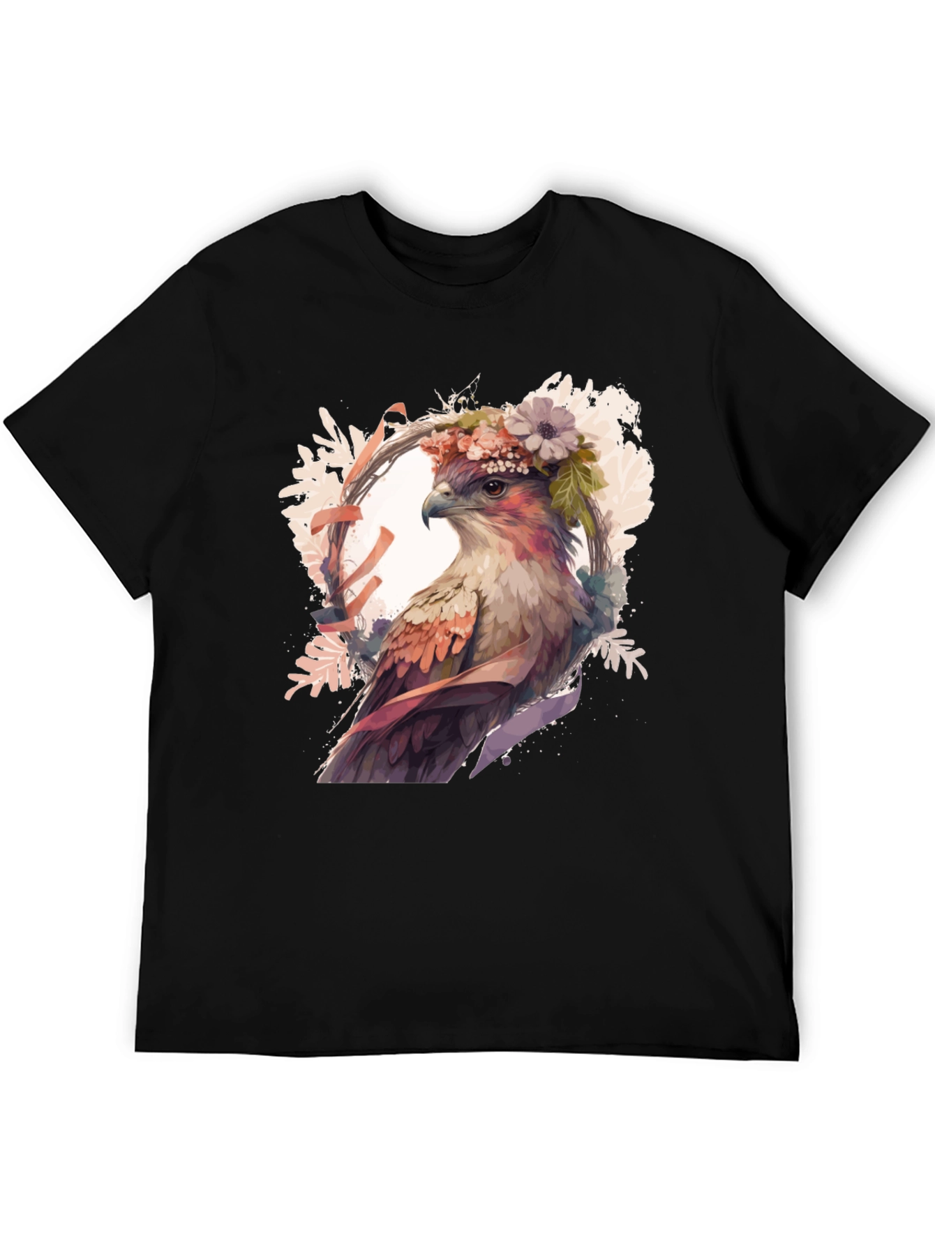 Hawk Floral Crown Graphic Tee - Stylish Bird Lover Shirt - 5