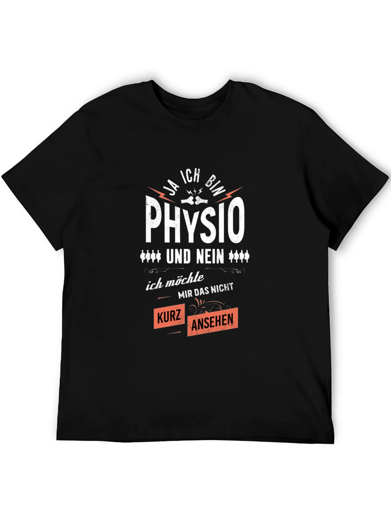 Black Physio T-Shirt - Ja Ich Bin Physio view 5