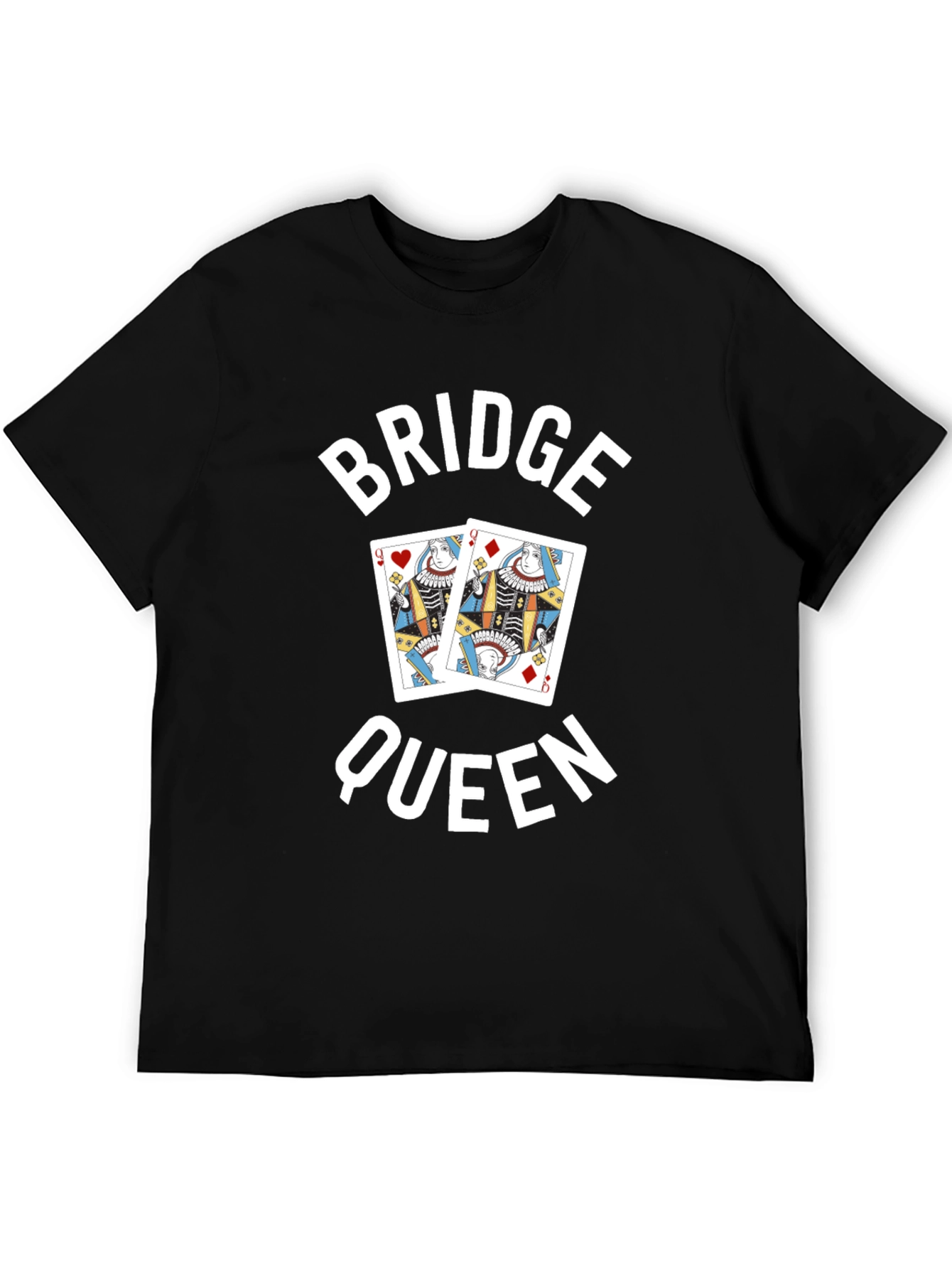 Black Bridge Queen T-Shirt - Card Game Player Tee view 5