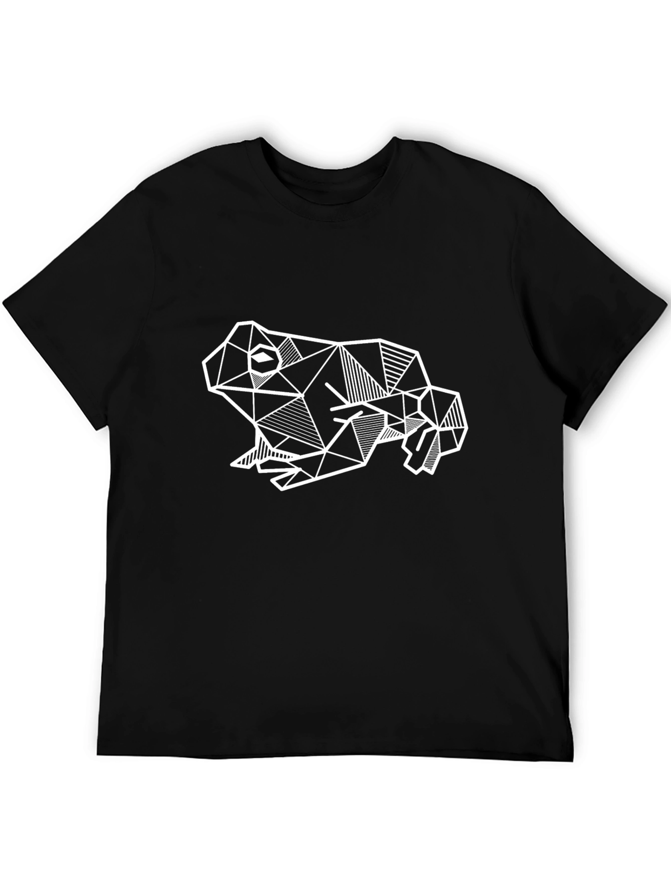 Black Geometric Frog Graphic Tee - Black view 5