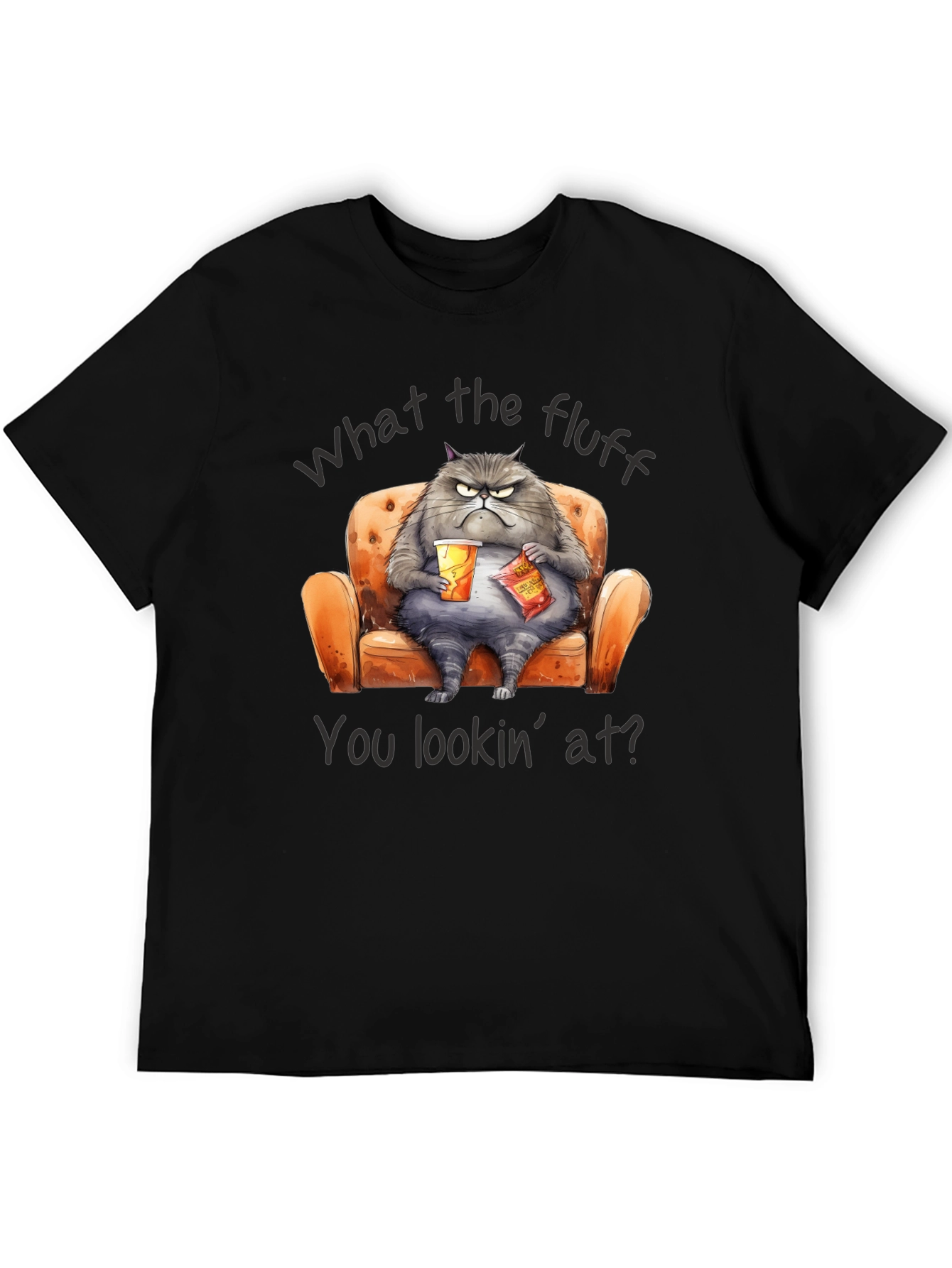 Funny Grumpy Cat T-Shirt - What the Fluff? - 5