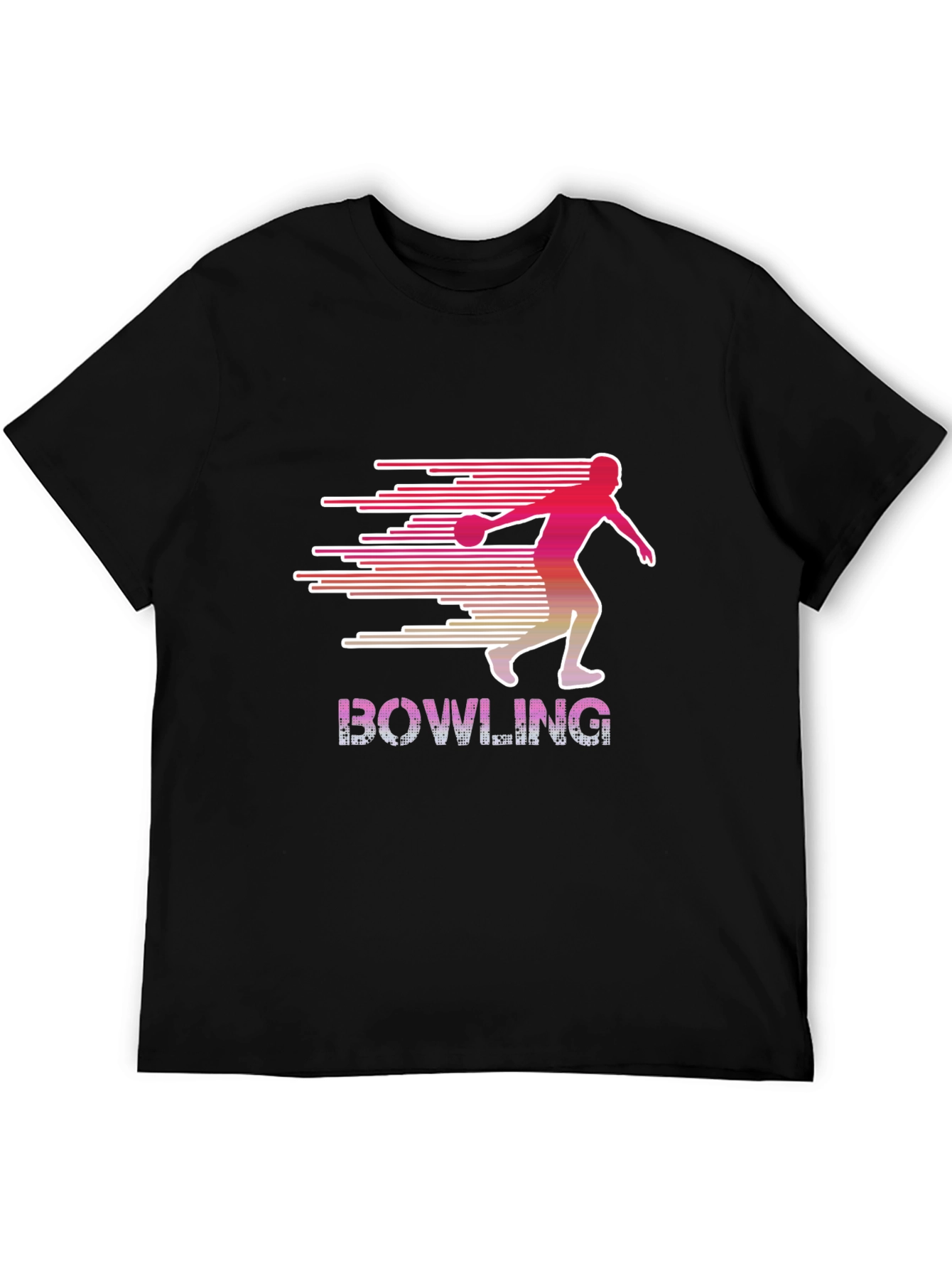 Black Bowling Strike T-Shirt - Retro Style Bowler Tee view 5