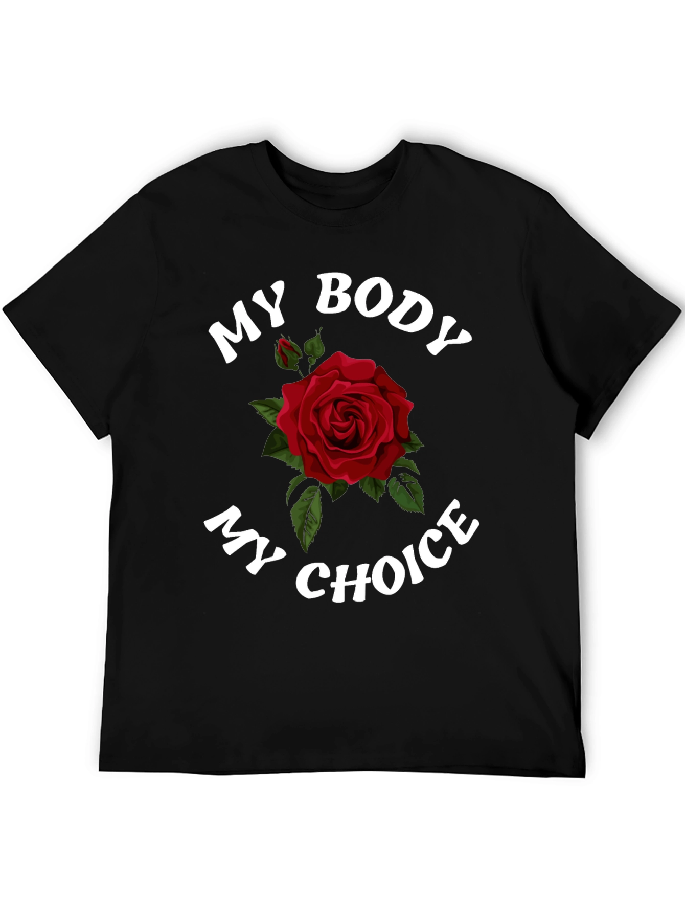 Black My Body My Choice Rose Graphic T-Shirt view 5