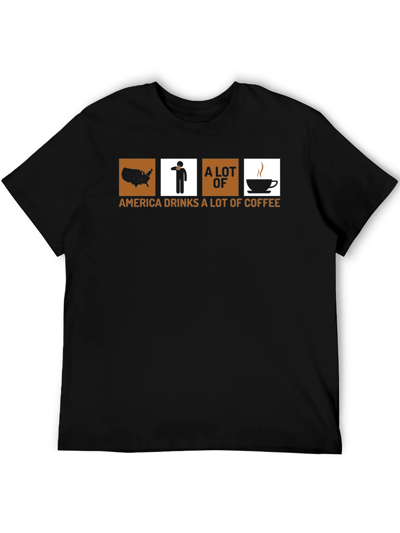 Black America Drinks Coffee Graphic Tee - Black view 5