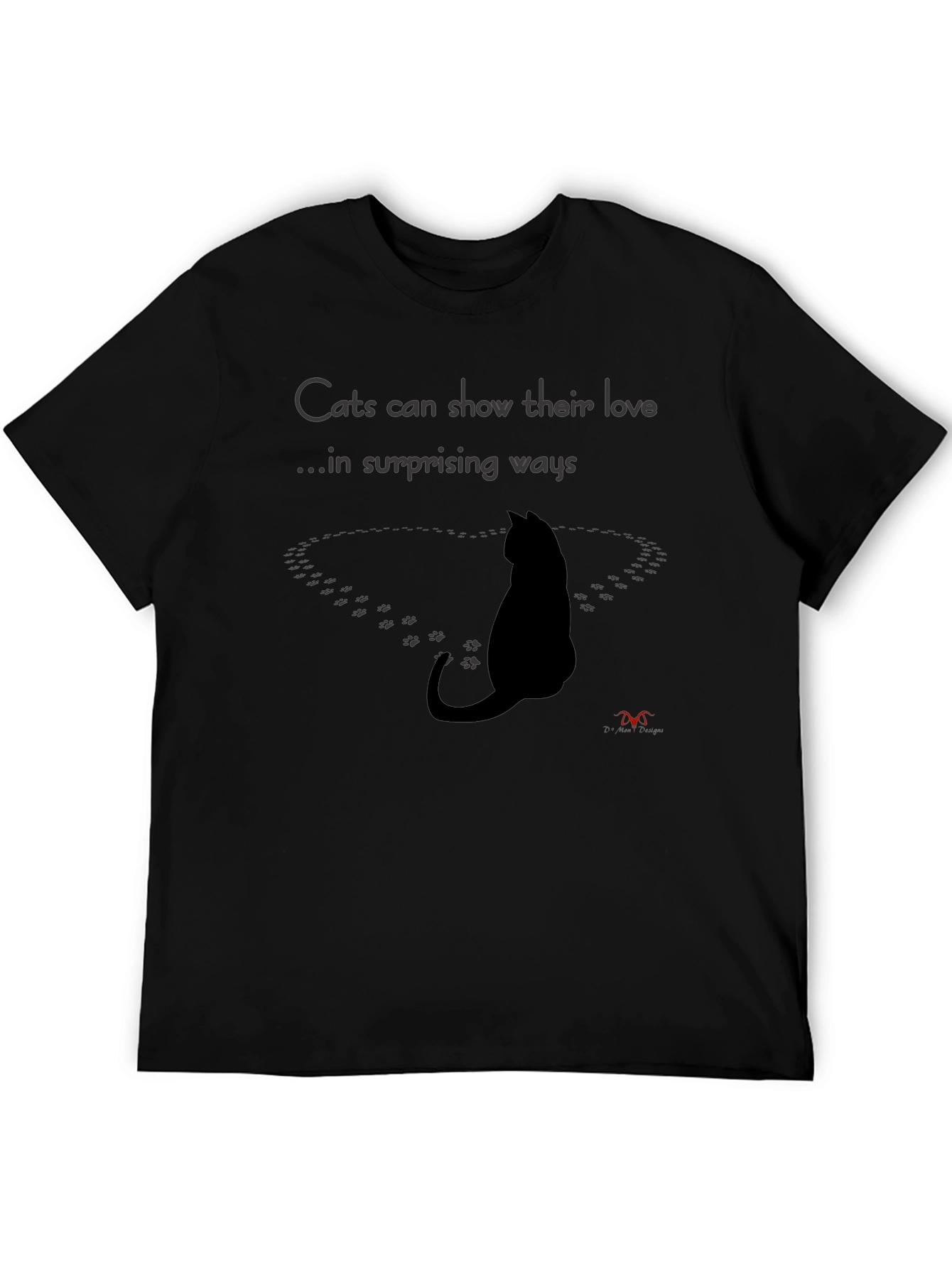 Black Cat Love Surprise T-Shirt view 5