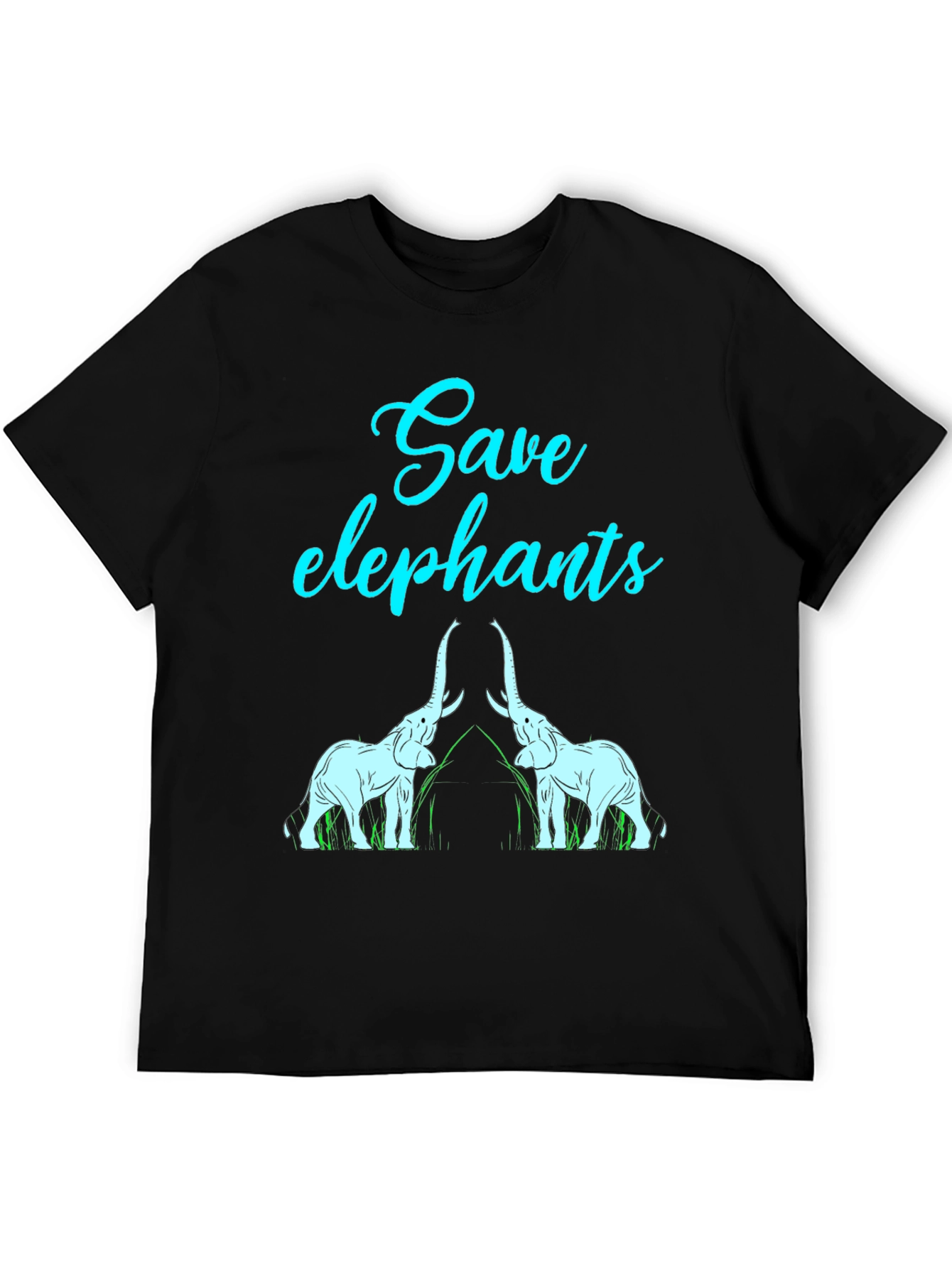 Black Save Elephants Graphic Tee - Wildlife Conservation T-Shirt view 5