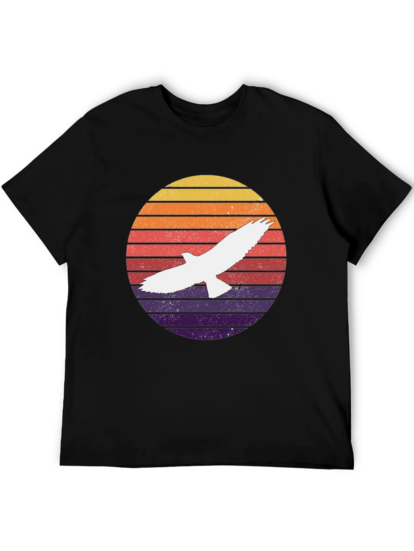 Black Retro Eagle Sunset T-Shirt view 5