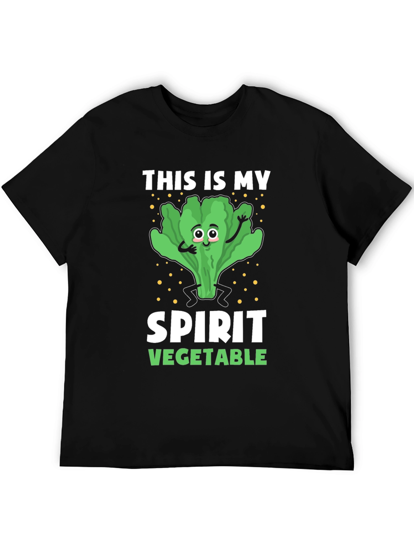 Black Spirit Vegetable T-Shirt - Lettuce Design view 5