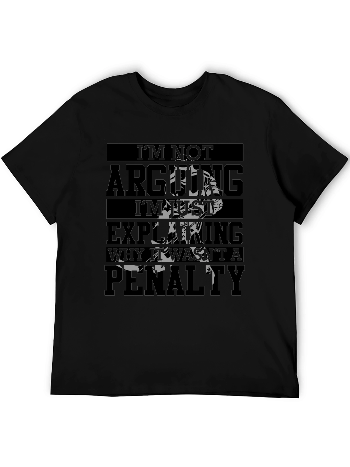Black Hockey Penalty Funny Graphic T-Shirt view 5