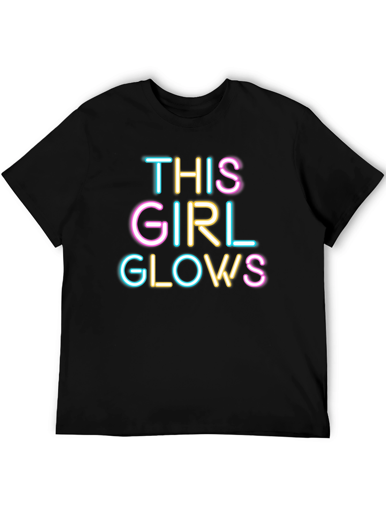 Black This Girl Glows Black Crew Neck Graphic Tee view 5