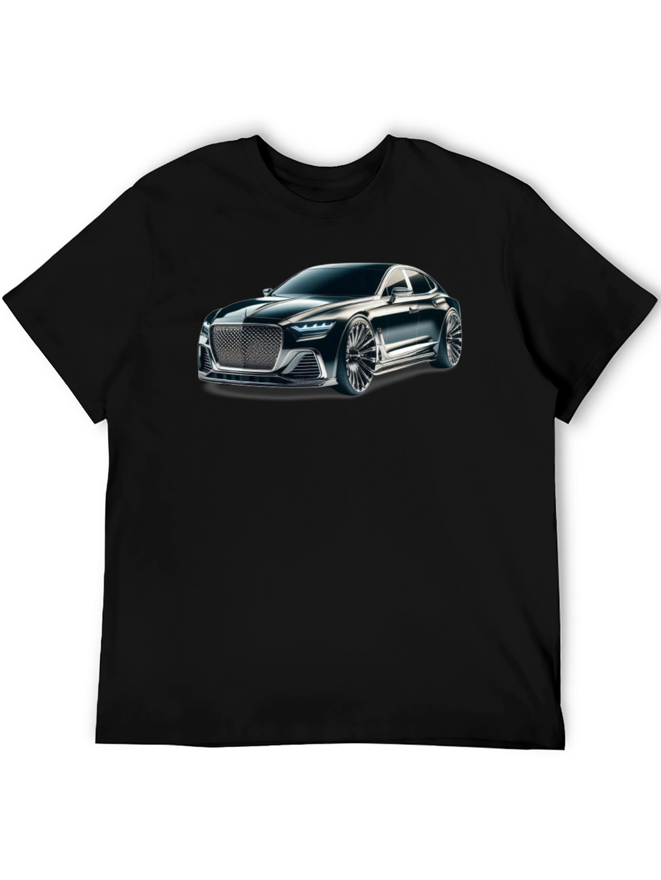 Black Sleek Car Graphic Black T-Shirt view 5