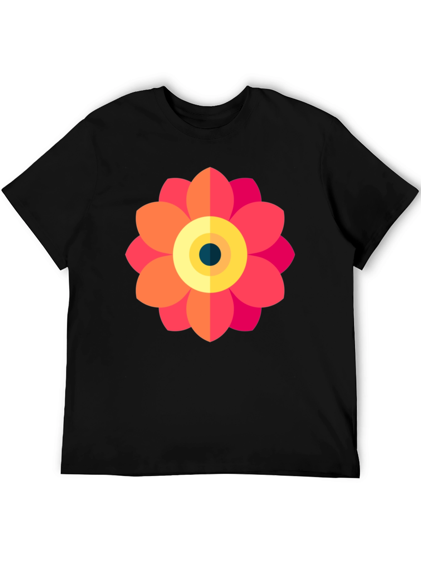 Black Floral Graphic Tee - Black Cotton Blend view 5