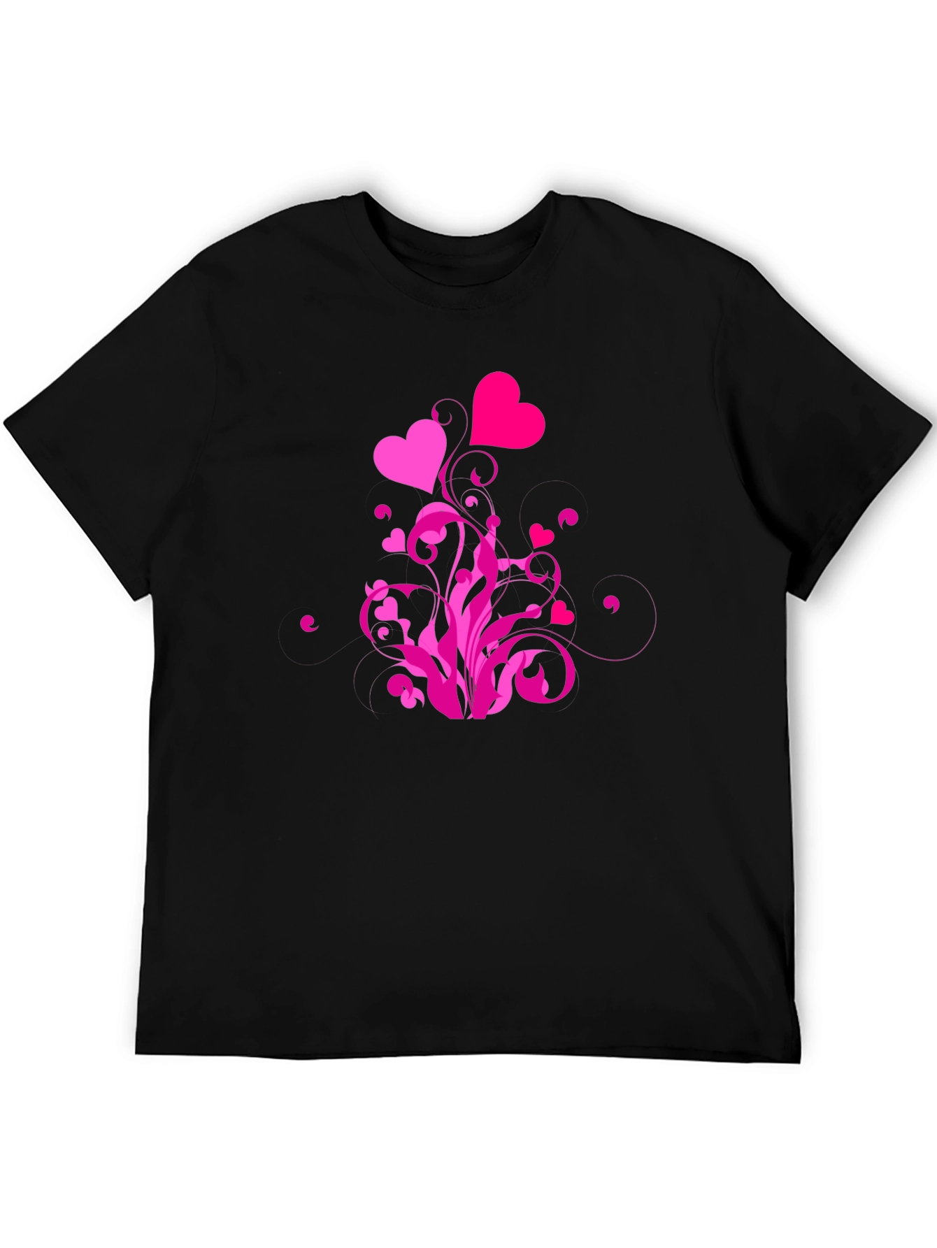 Black Heart Swirl Graphic Tee - Black Casual Shirt view 5