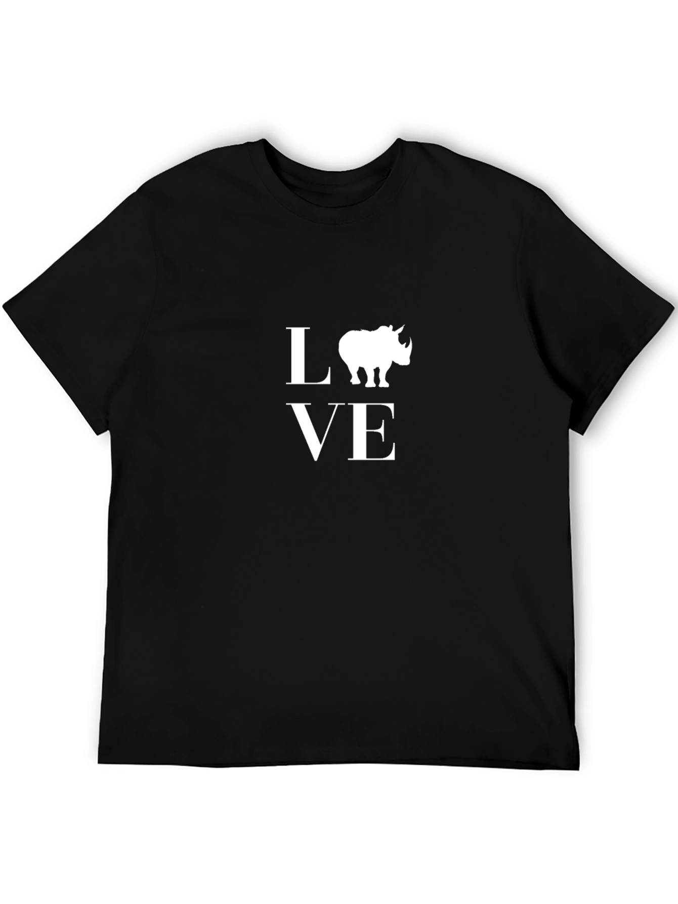 Black Love Rhinos T-Shirt Black Cotton Graphic Tee view 5
