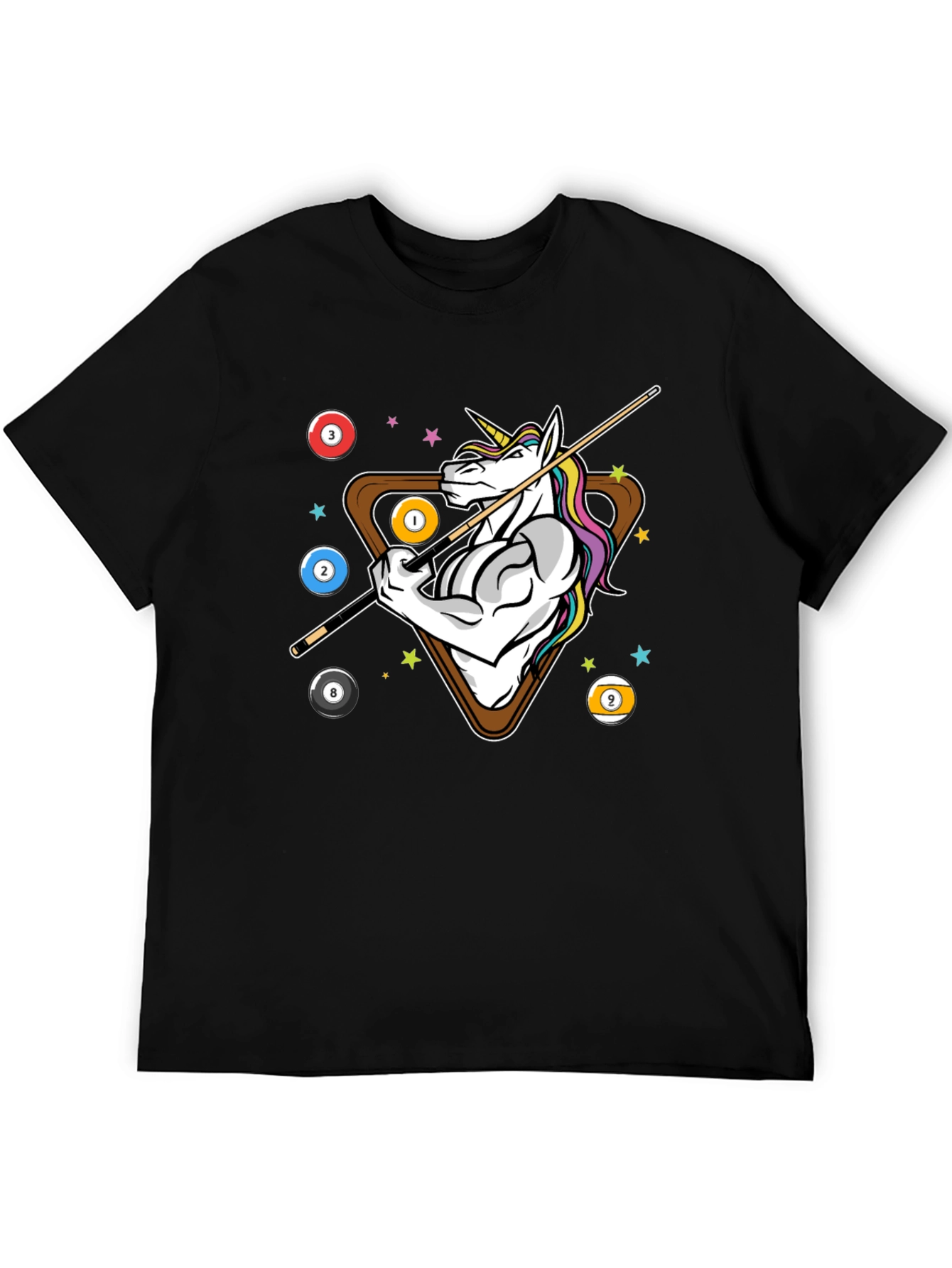 Black Unicorn Billiards T-Shirt - Stylish Graphic Tee view 5