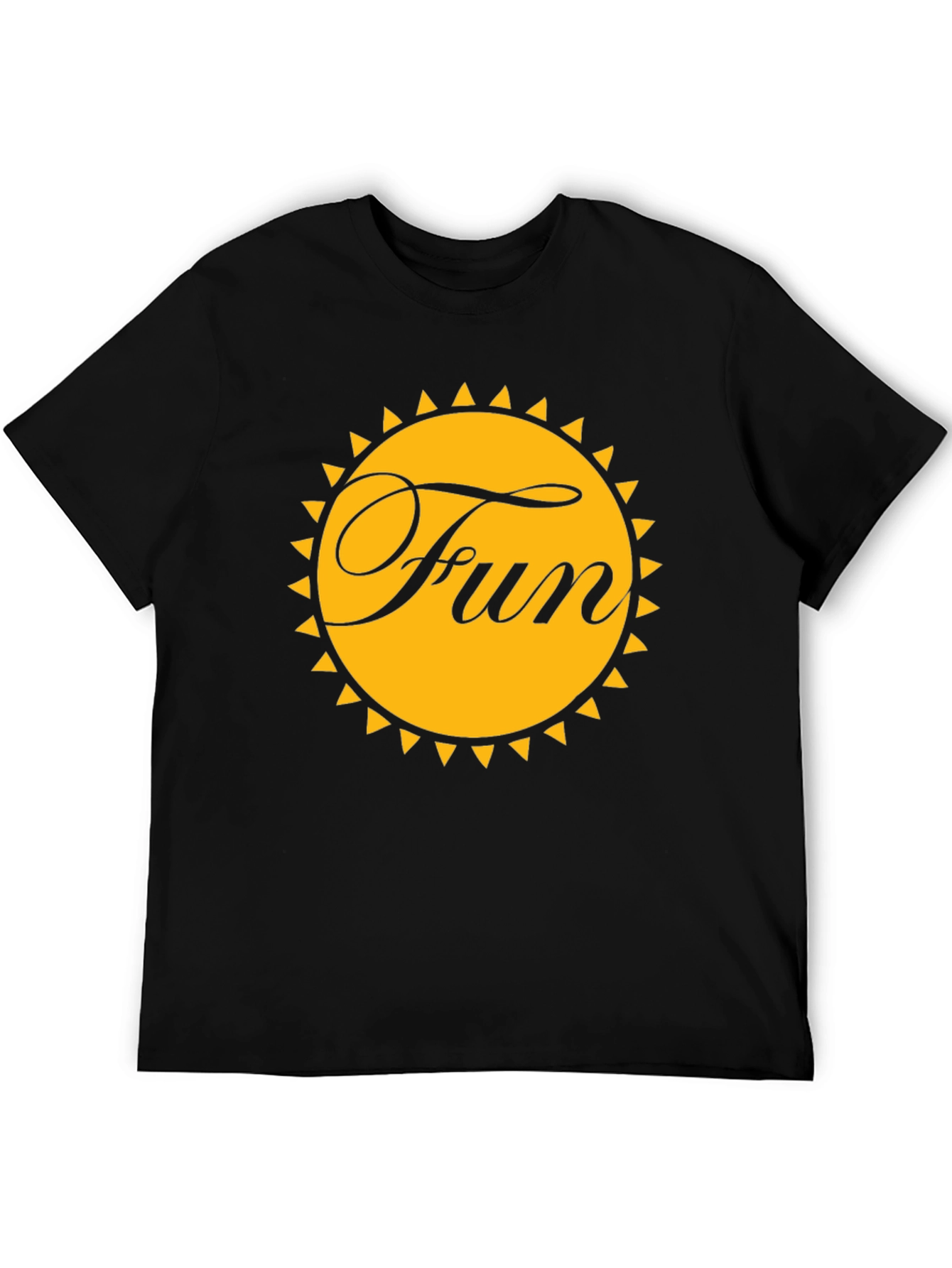 Black Fun Sun Graphic Tee - Black Cotton T-Shirt view 5