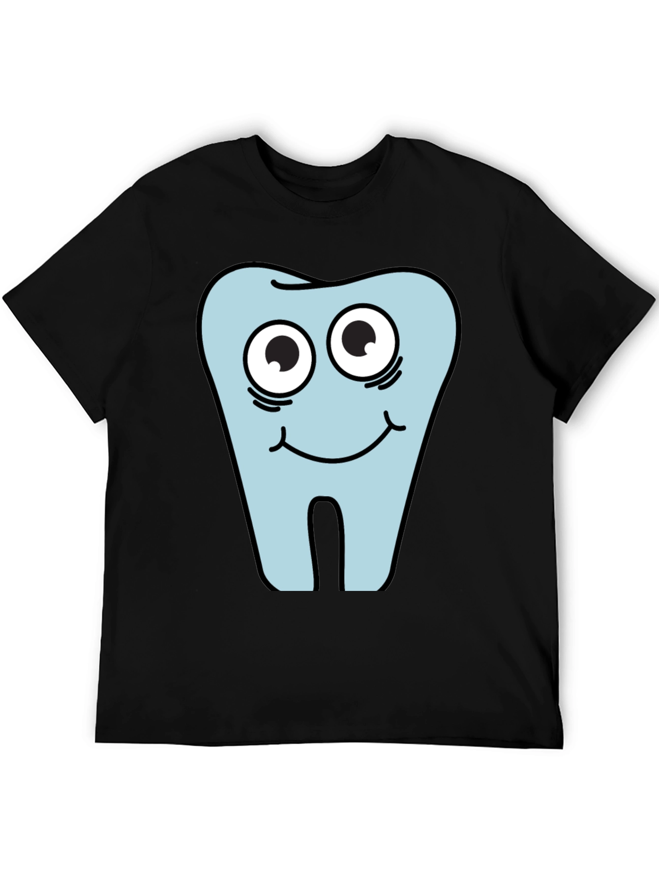 Black Funny Tooth Graphic Tee - Dental Humor Shirt view 5
