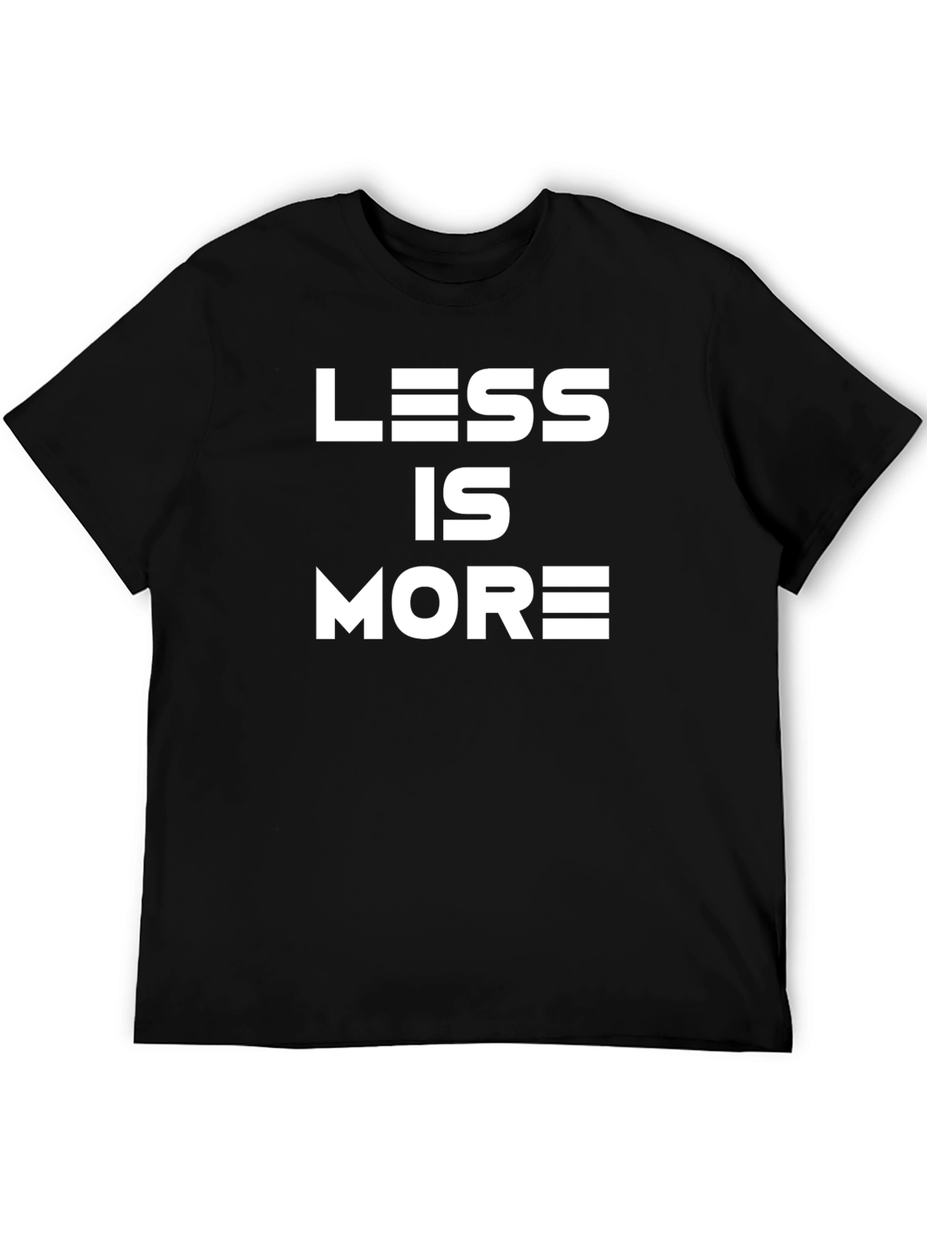 Black Less is More Graphic Tee - Classic Black Cotton T-Shirt view 5